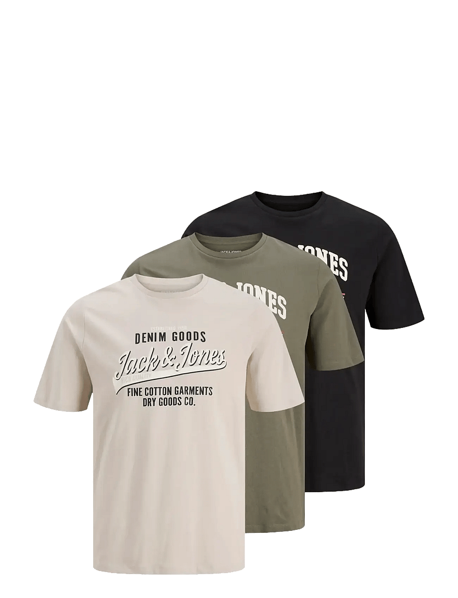 Jack & Jones - JJETHAN TEE SS CREW NECK 3PK MP NOOS - kurzärmelige t-shirts - dusty olive - 1