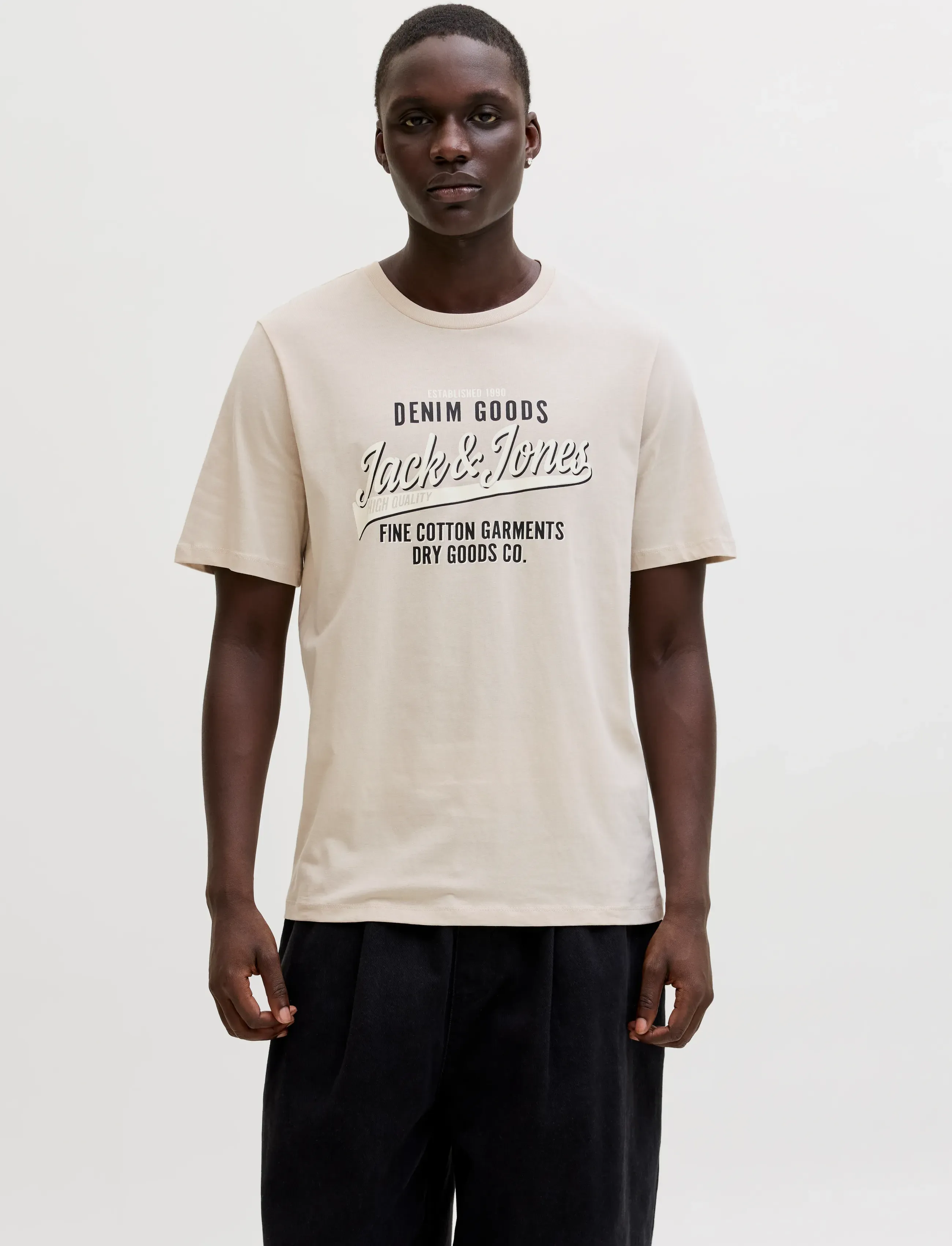 Jack & Jones JJETHAN TEE  SS CREW NECK  3PK MP NOOS - T-Shirts - DUSTY OLIVE / black