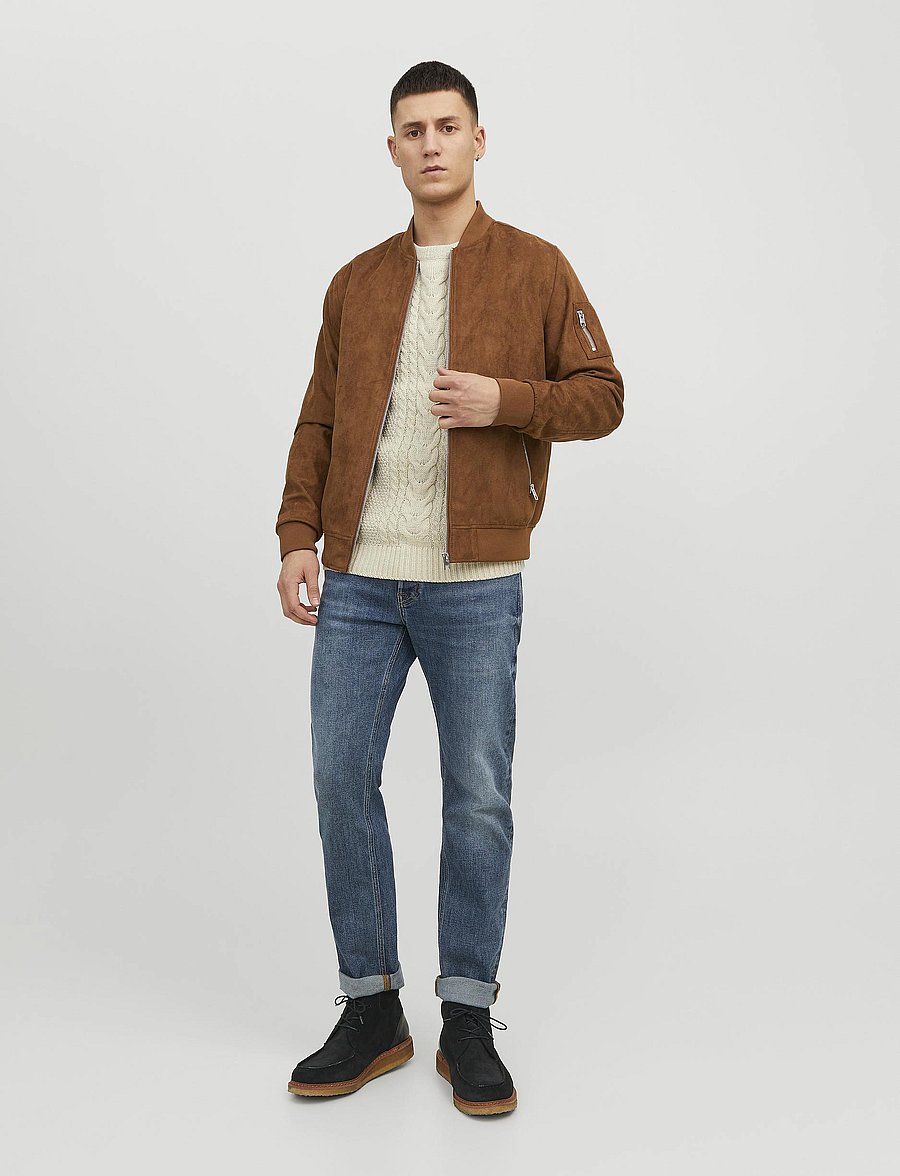 Jack & Jones - JJEROCKY FAUX SUEDE BOMBER NOOS - kurtki wiosenne - cognac - 3