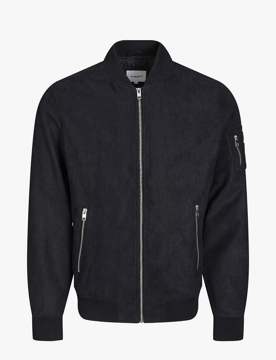 Jack & Jones - JJEROCKY FAUX SUEDE BOMBER NOOS - vestes de printemps - jet black - 1