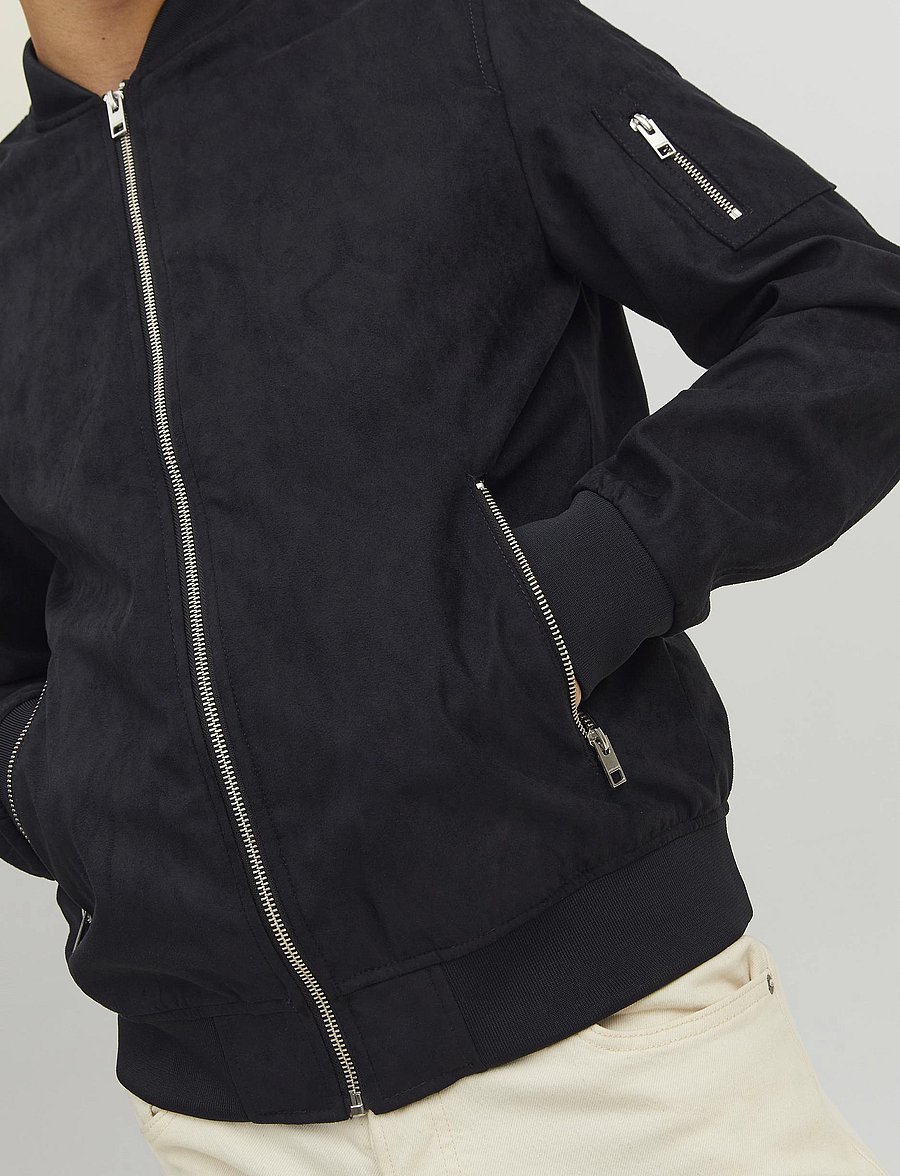 Jack & Jones - JJEROCKY FAUX SUEDE BOMBER NOOS - vestes de printemps - jet black - 5