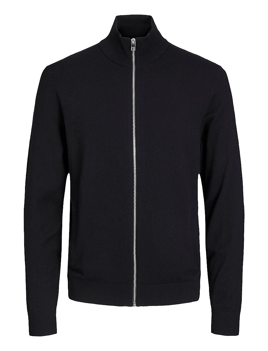 Jack & Jones - JJEEMIL KNIT TURTLE ZIP CARDIGAN NOOS - cardigans - black - 3