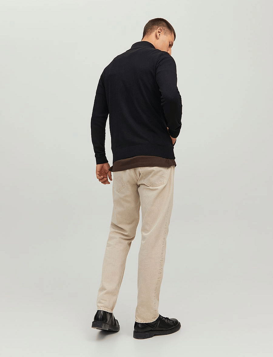 Jack & Jones - JJEEMIL KNIT TURTLE ZIP CARDIGAN NOOS - cardigans - black - 5