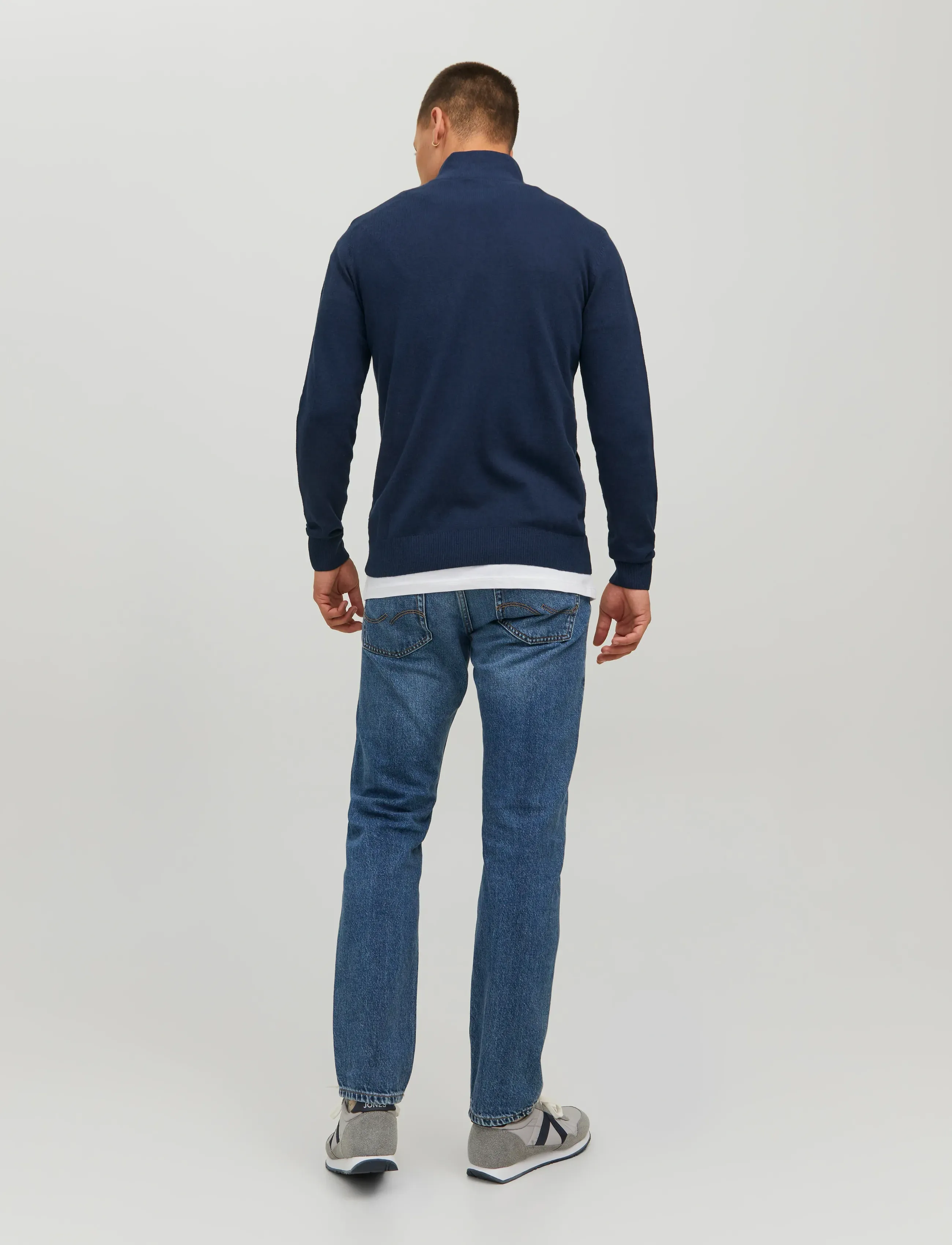 Jack & Jones - JJEEMIL KNIT TURTLE ZIP CARDIGAN NOOS - cardigans - navy blazer - 3