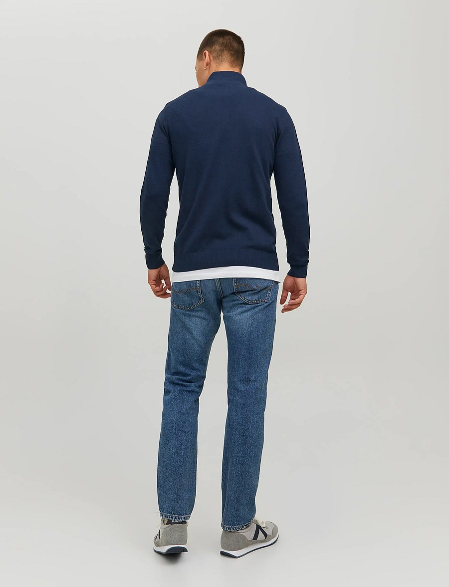 Jack & Jones - JJEEMIL KNIT TURTLE ZIP CARDIGAN NOOS - cardigans - navy blazer - 3