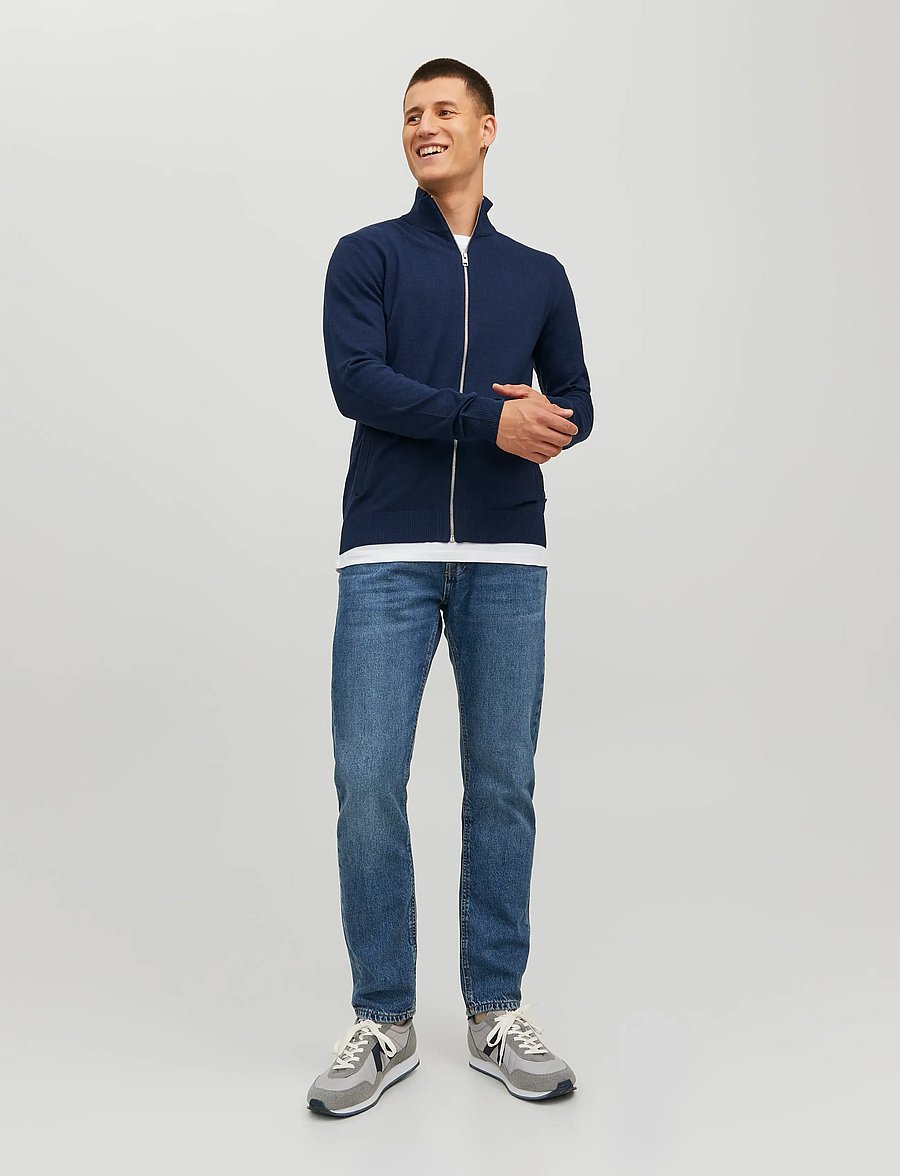 Jack & Jones - JJEEMIL KNIT TURTLE ZIP CARDIGAN NOOS - cardigans - navy blazer - 4