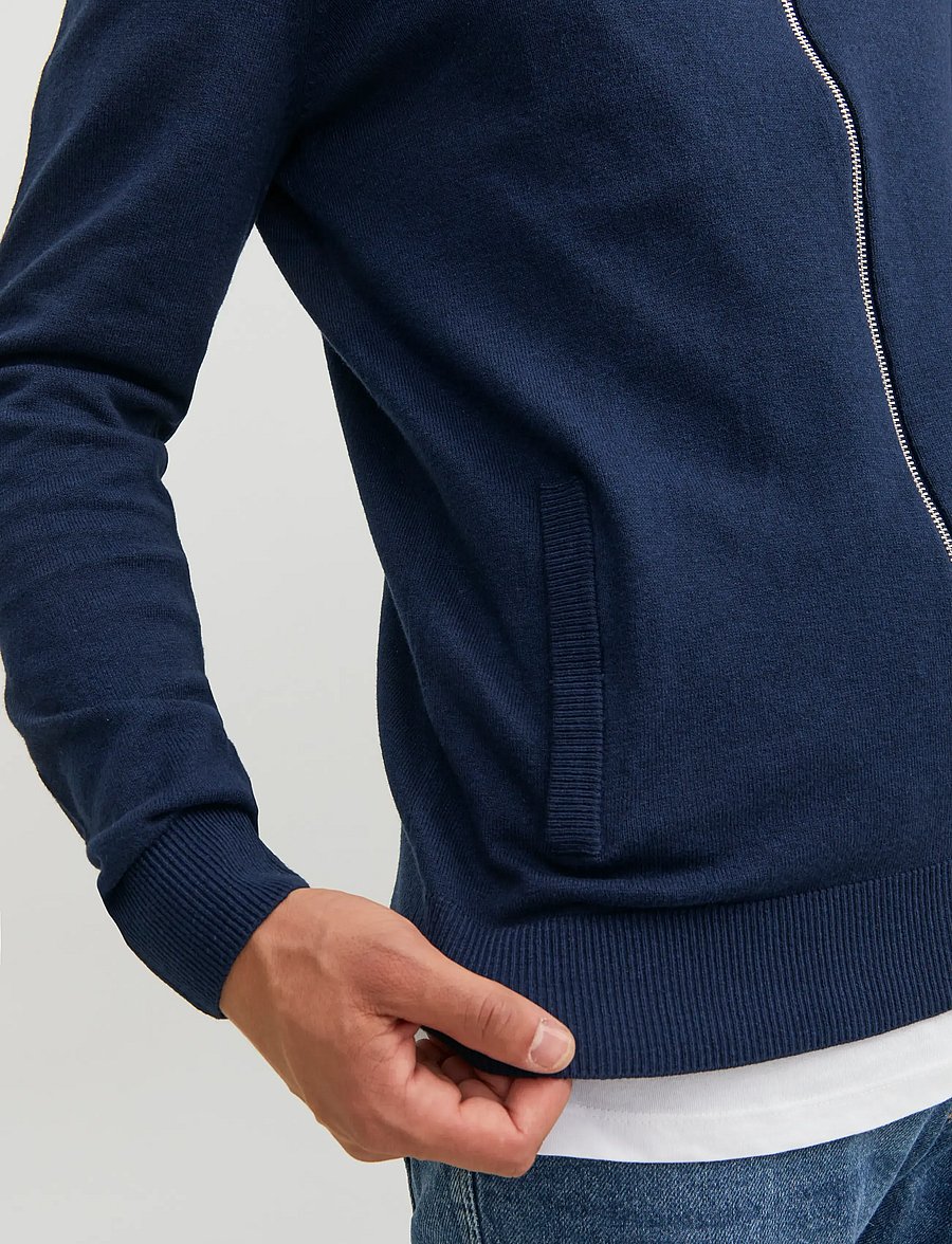 Jack & Jones - JJEEMIL KNIT TURTLE ZIP CARDIGAN NOOS - cardigans - navy blazer - 5