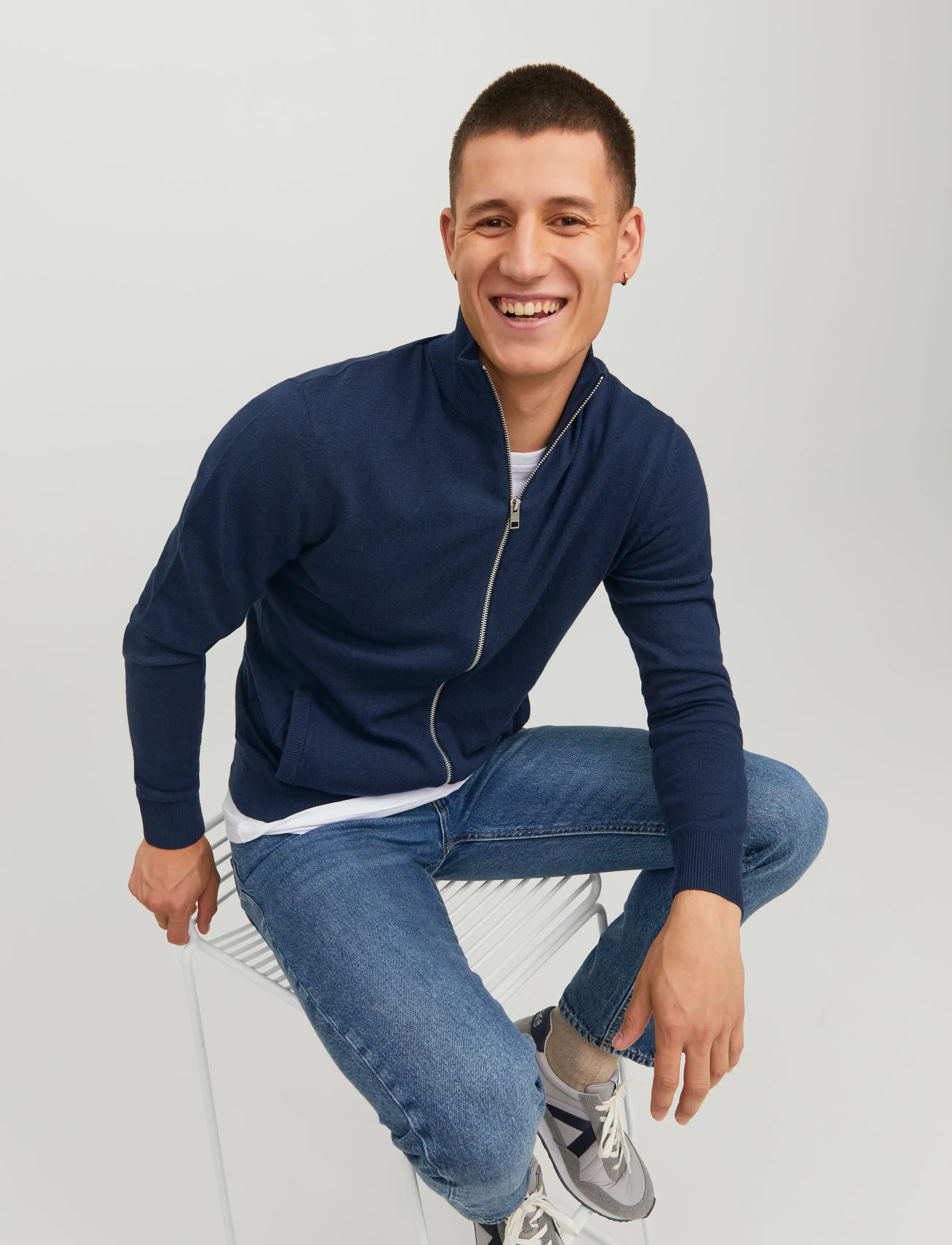 JACK & JONES Jjeemil Knit Turtle Zip Cardigan Noos herr – bild 5