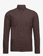 JJLOGAN AUTUMN SOLID SHIRT LS GER - MULCH