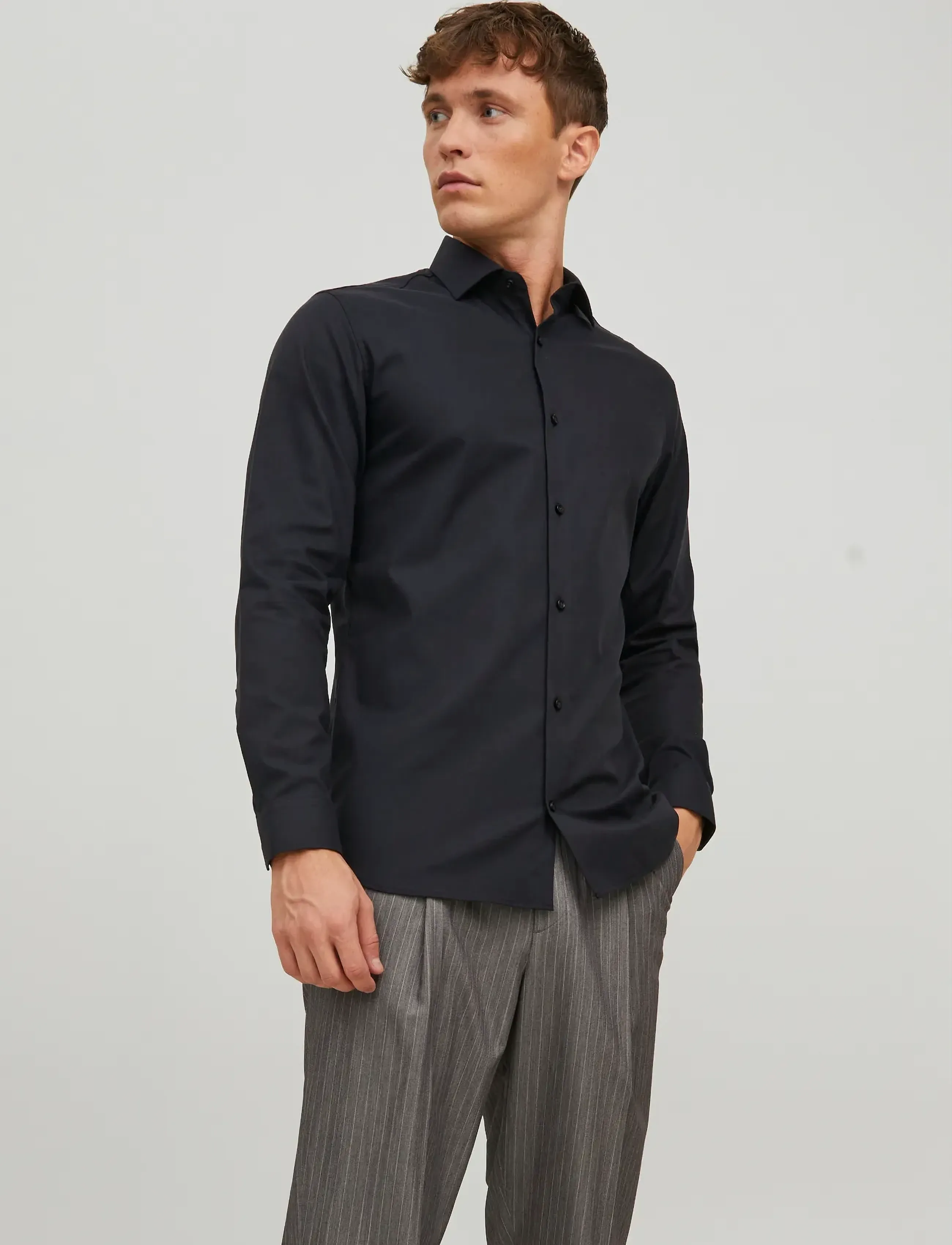 Jack & Jones JPRBLAPARKER SHIRT L/S NOOS - Riided - BLACK / black