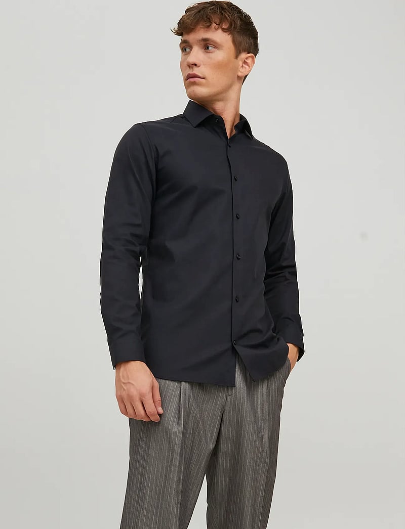 Jack & Jones - JPRBLAPARKER SHIRT L/S NOOS - randiga skjortor - black - 0