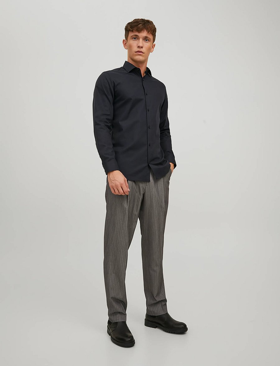 Jack & Jones - JPRBLAPARKER SHIRT L/S NOOS - gestreifte hemden - black - 4