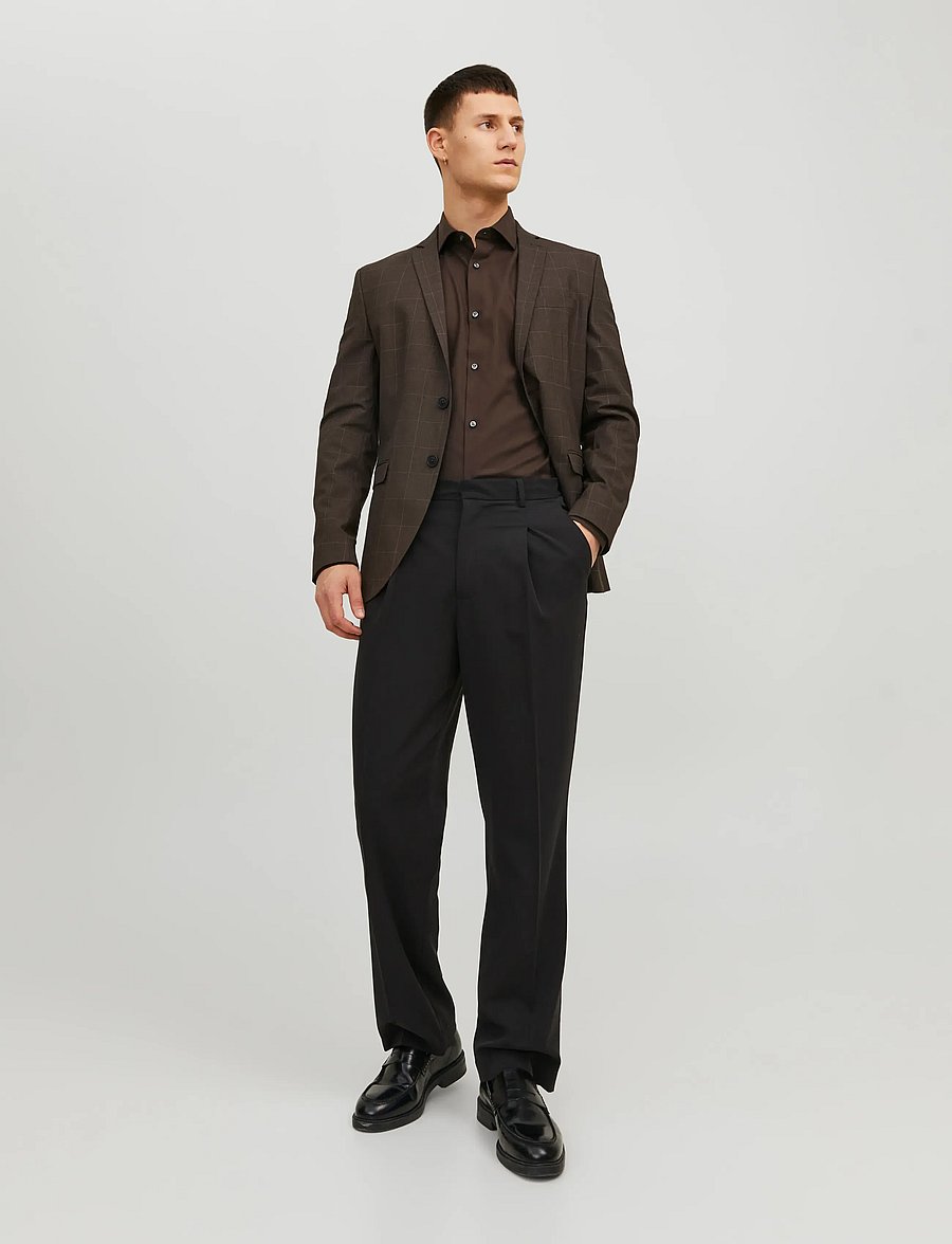 Jack & Jones - JPRBLAPARKER SHIRT L/S NOOS - randiga skjortor - chocolate torte - 4
