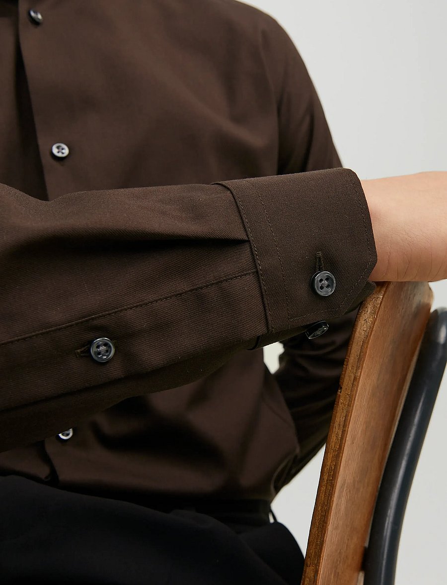 Jack & Jones - JPRBLAPARKER SHIRT L/S NOOS - randiga skjortor - chocolate torte - 5