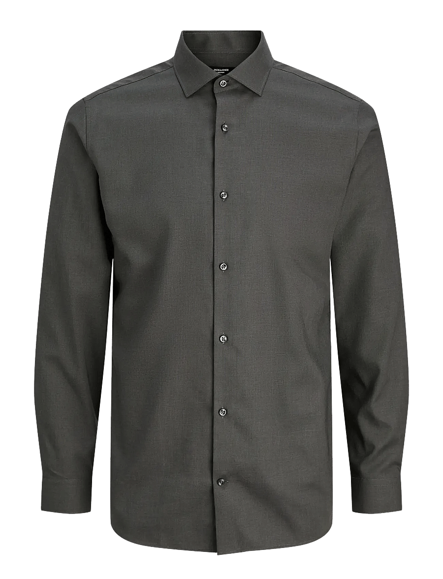 Jack & Jones - JPRBLAPARKER SHIRT L/S NOOS - randiga skjortor - dark grey melange - 1