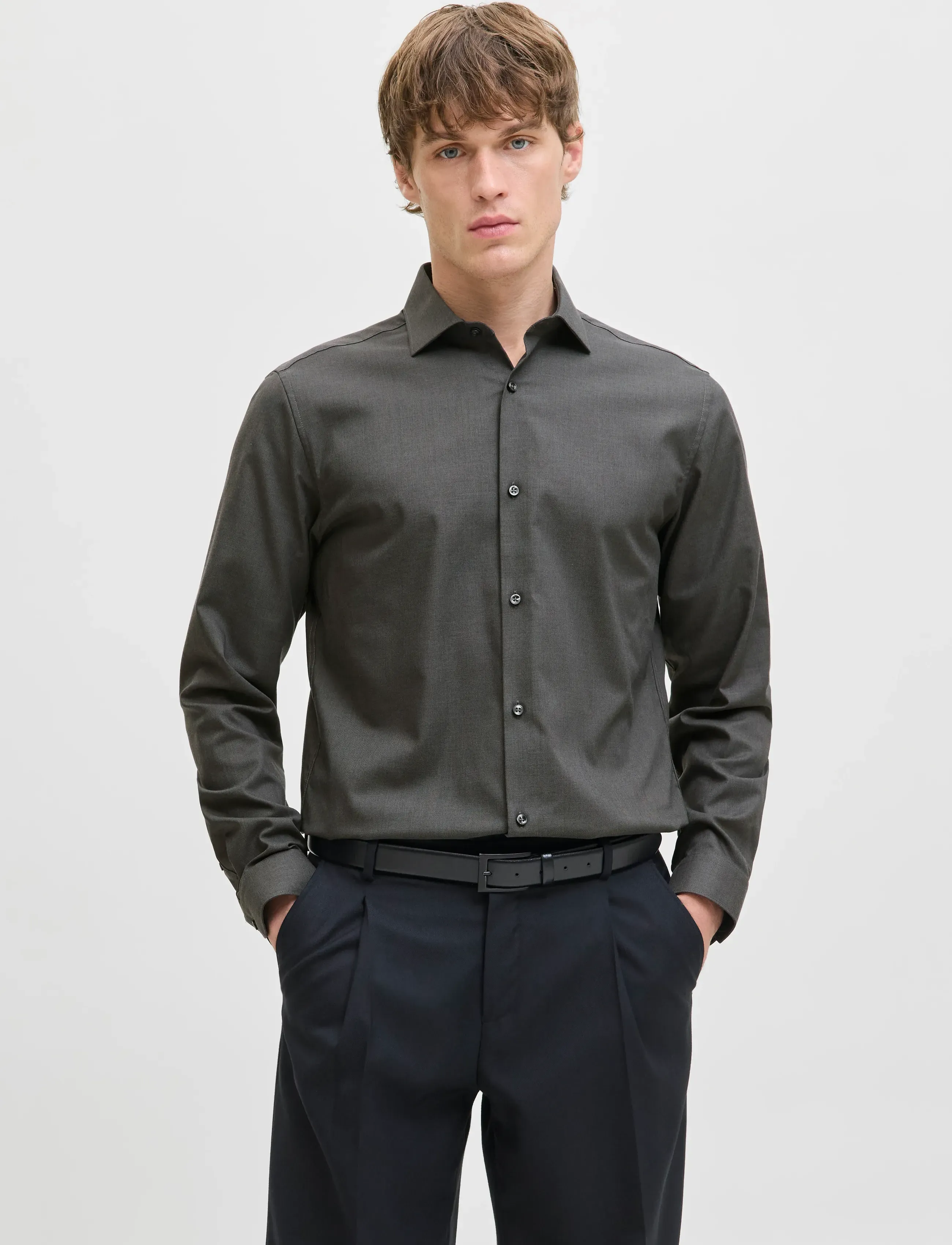 Jack & Jones JPRBLAPARKER SHIRT L/S NOOS - Skjortor - DARK GREY MELANGE / grey