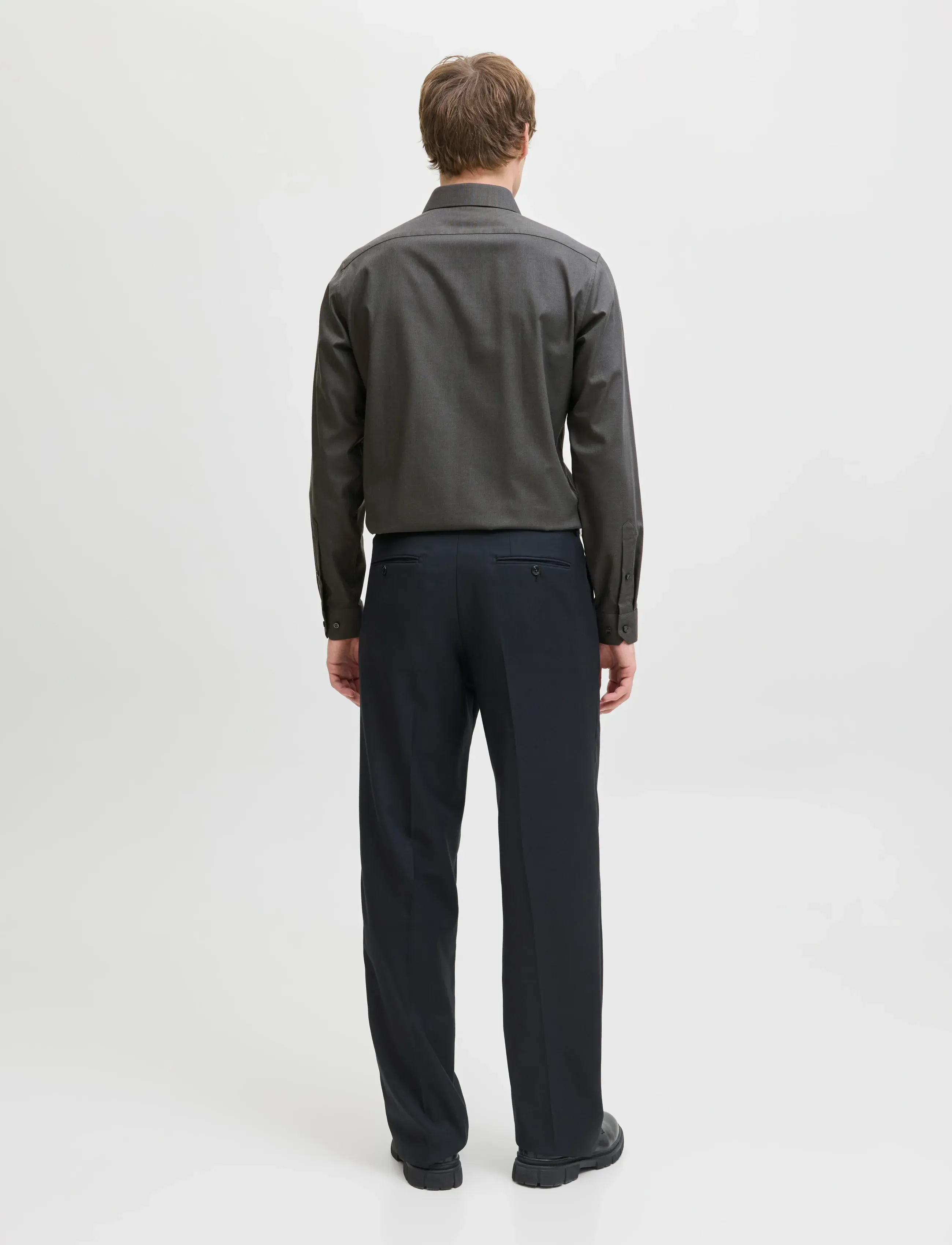Jack & Jones - JPRBLAPARKER SHIRT L/S NOOS - randiga skjortor - dark grey melange - 2