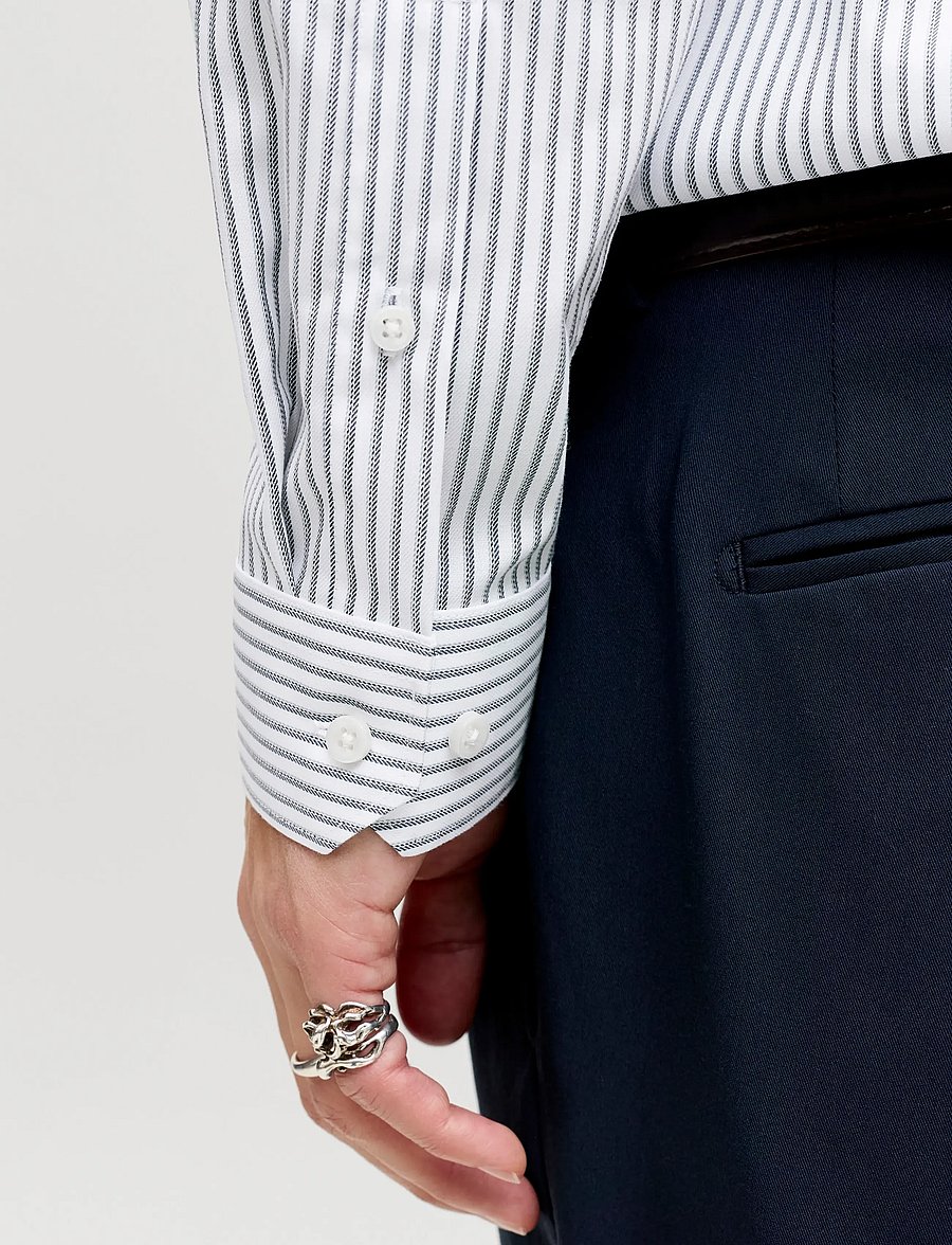 Jack & Jones - JPRBLAPARKER SHIRT L/S NOOS - stribede skjorter - faded denim - 4