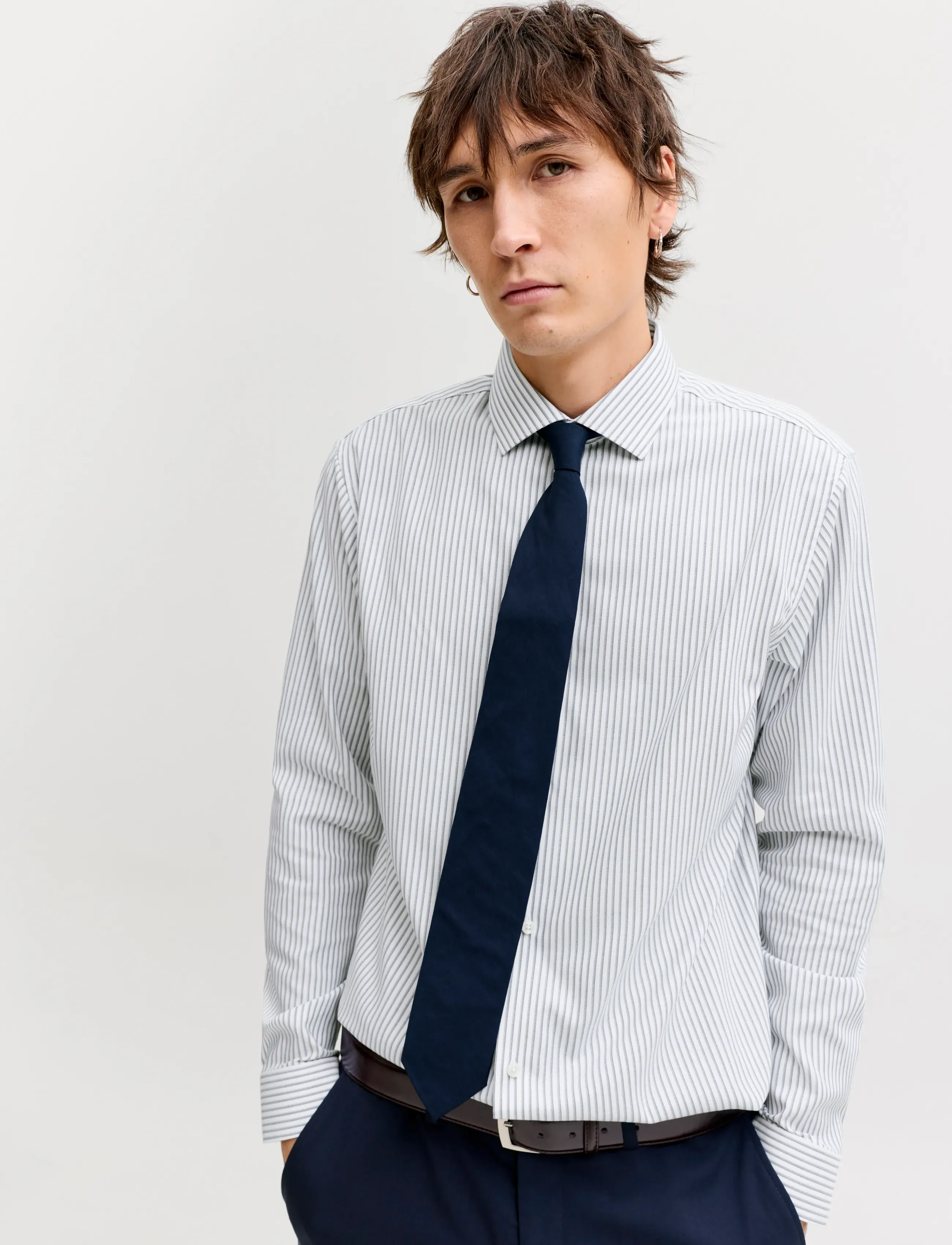 Jack & Jones - JPRBLAPARKER SHIRT L/S NOOS - stribede skjorter - faded denim - 5