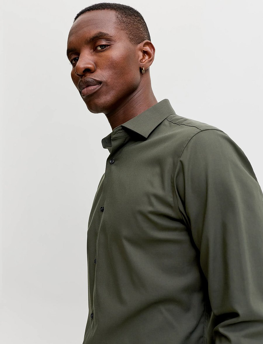 Jack & Jones - JPRBLAPARKER SHIRT L/S NOOS - röndóttar skyrtur - forest night - 4