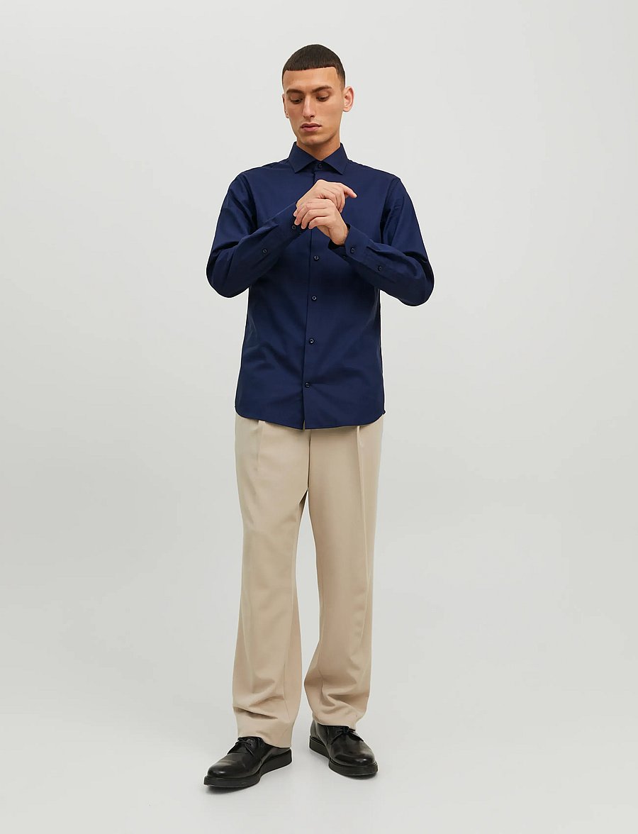 Jack & Jones - JPRBLAPARKER SHIRT L/S NOOS - triibulised särgid - perfect navy - 4
