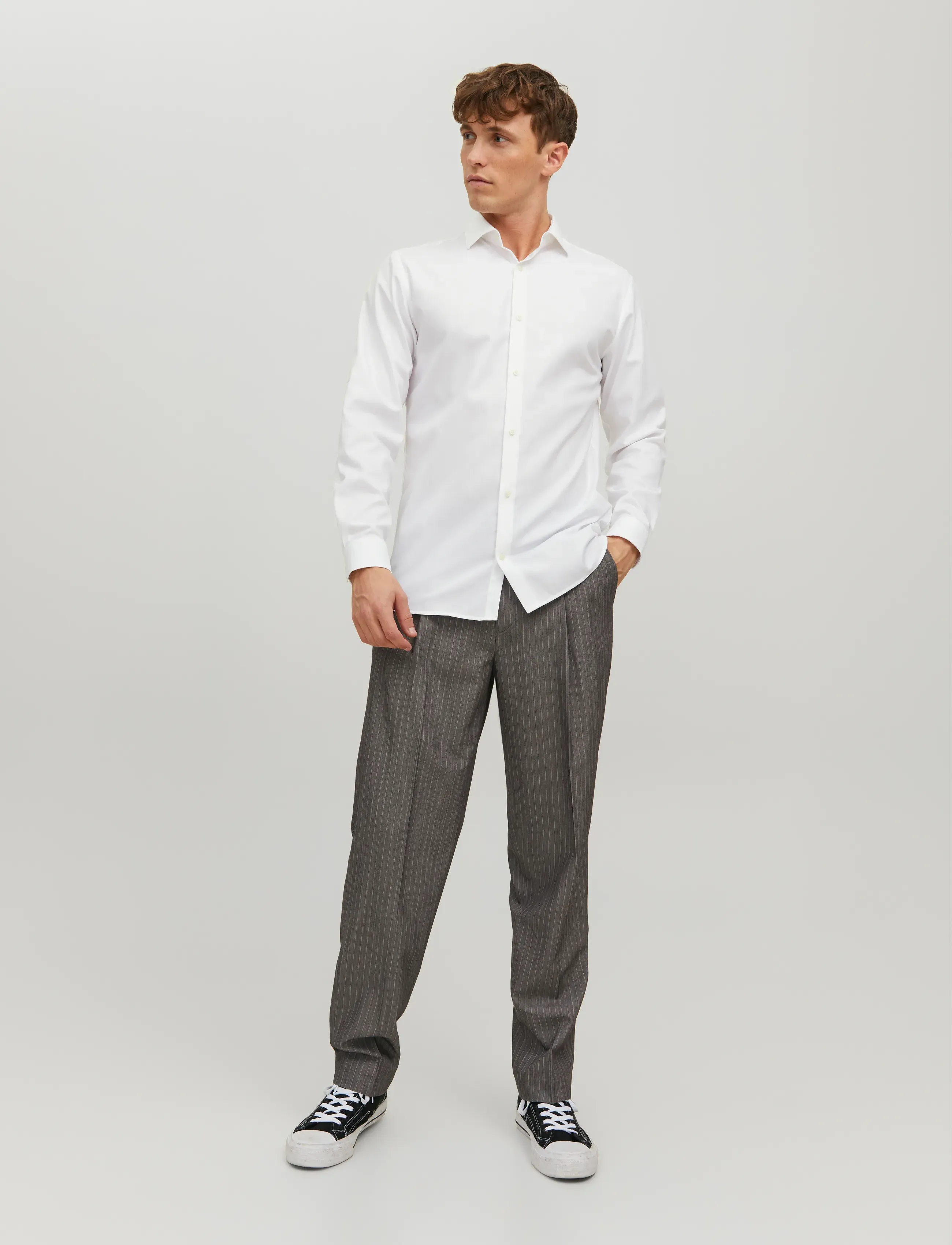 Jack & Jones - JPRBLAPARKER SHIRT L/S NOOS - gestreifte hemden - white - 4