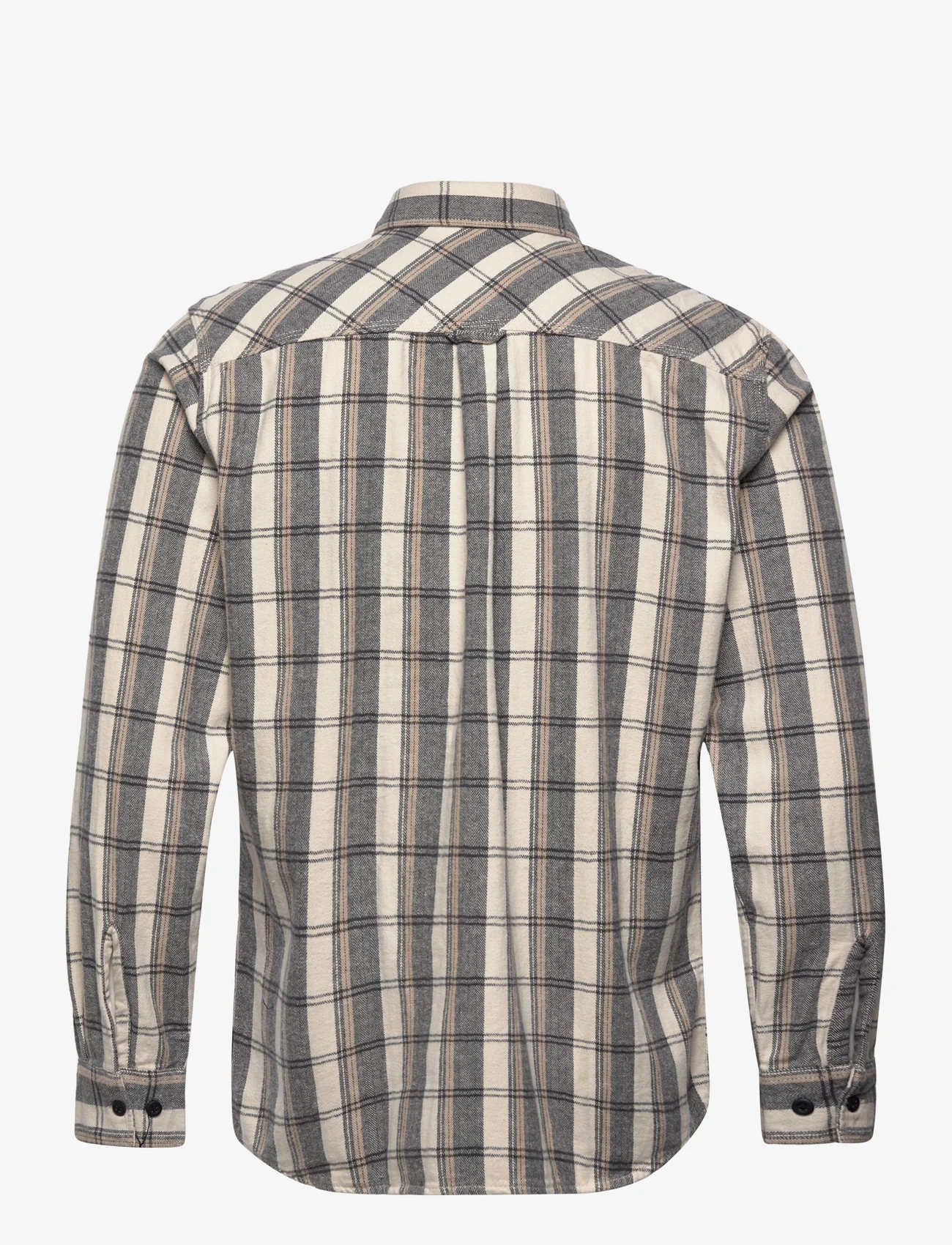 Jack & Jones - JCODESERT HERRINGBONE CHECK SHIRT LS LN - checkered shirts - moonbeam - 1