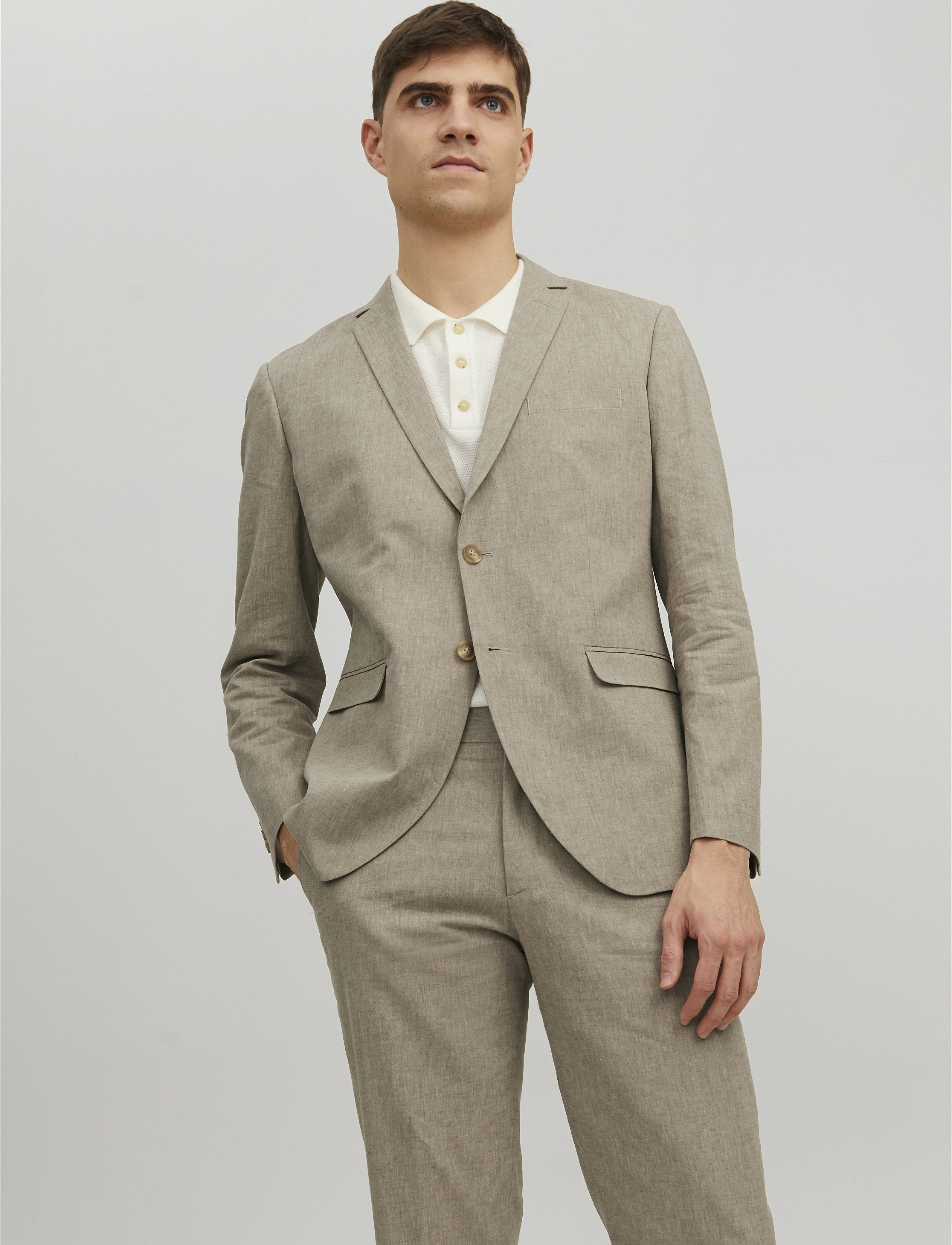 Jack & Jones - JPRRIVIERA LINEN BLAZER SLIM FIT SN - beige - 5