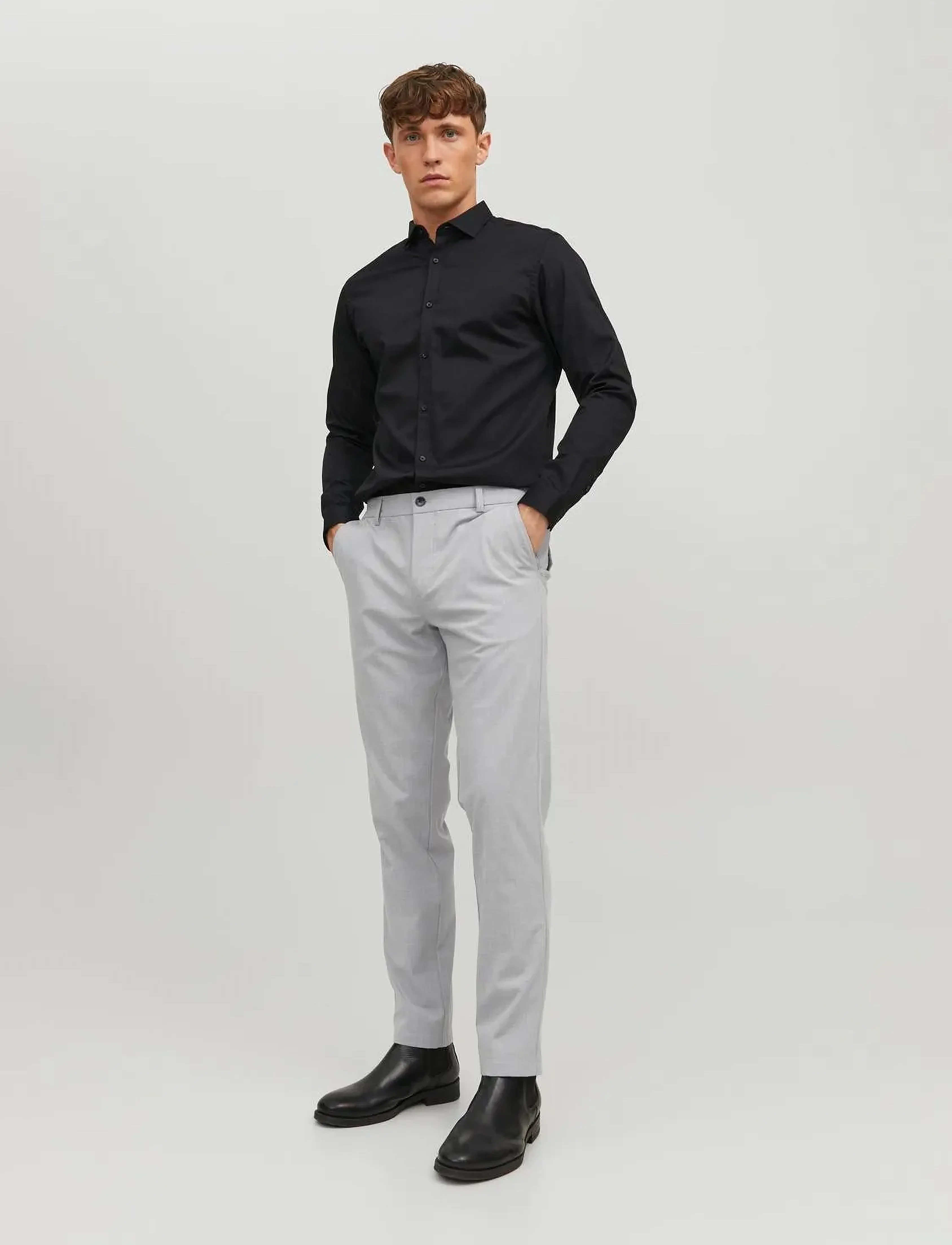 Jack & Jones - JPSTOLLIE JJBENJI DEK NOOS - chinos - grey - 4