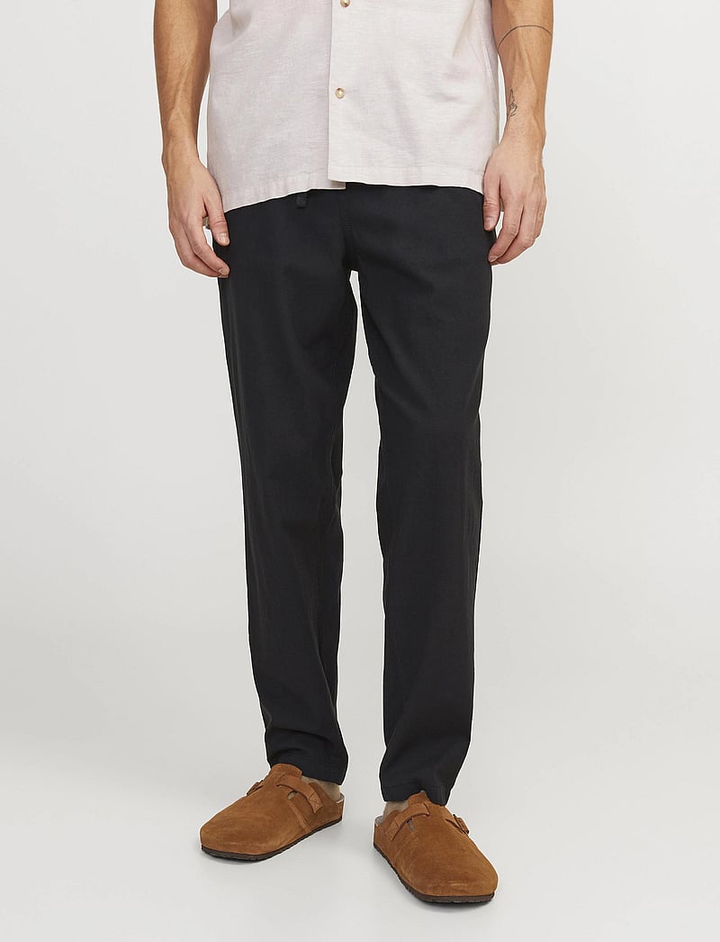 Jack & Jones - JPSTACE BREEZE JOGGER SN - leinenhosen - black - 0