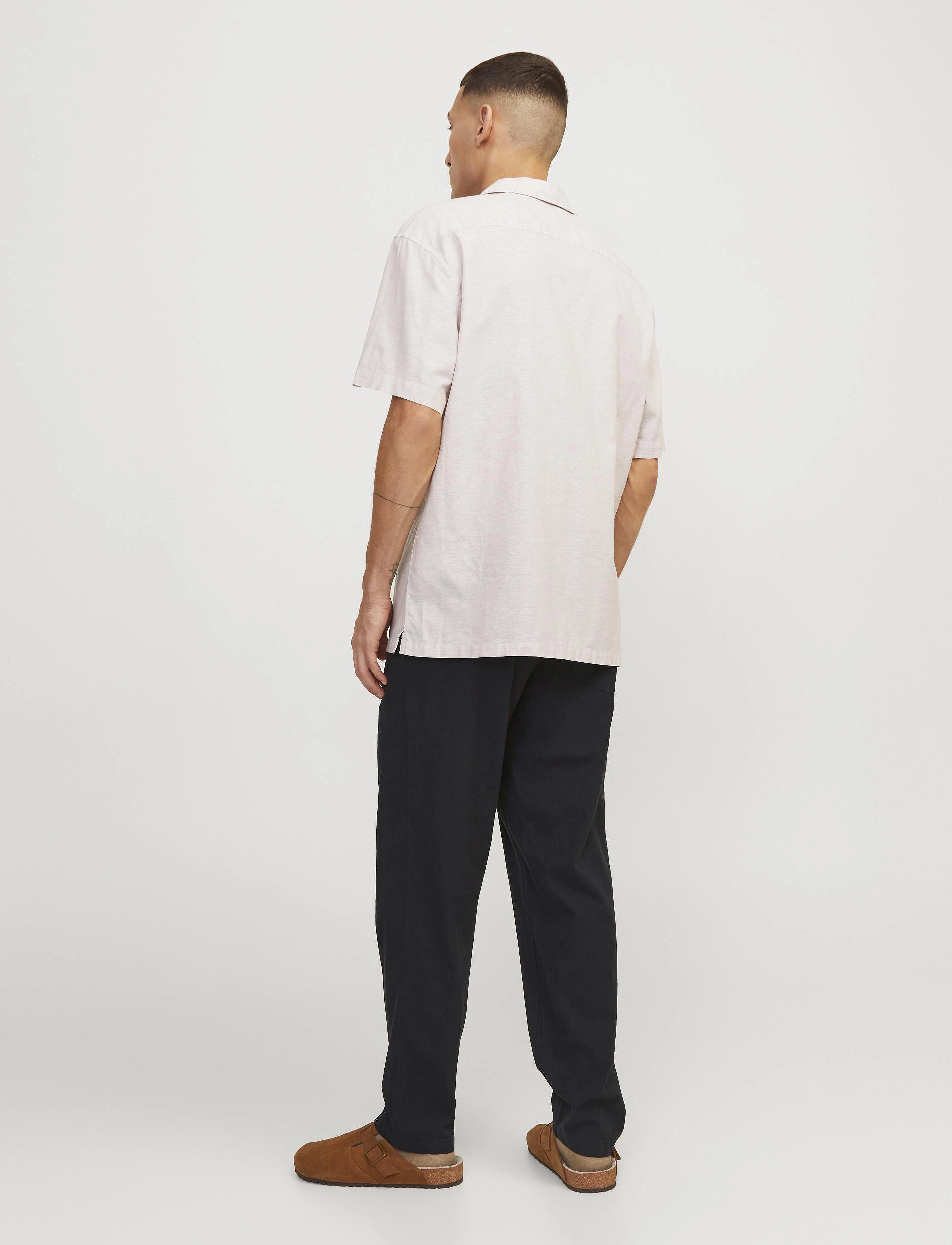 Jack & Jones - JPSTACE BREEZE JOGGER LN - leinenhosen - black - 3