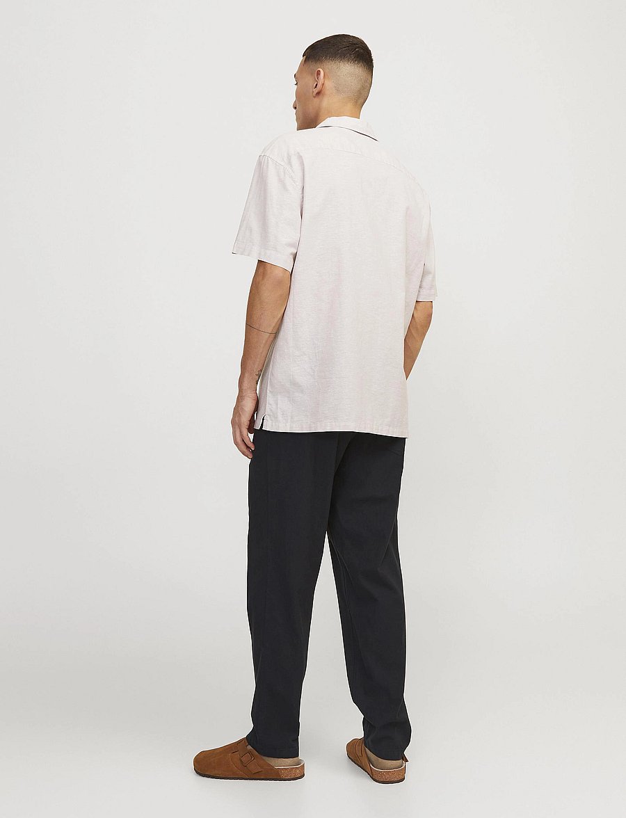 Jack & Jones - JPSTACE BREEZE JOGGER LN - leinenhosen - black - 3