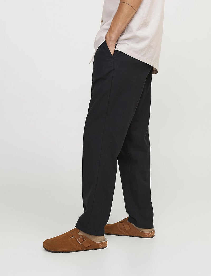 Jack & Jones - JPSTACE BREEZE JOGGER SN - leinenhosen - black - 4