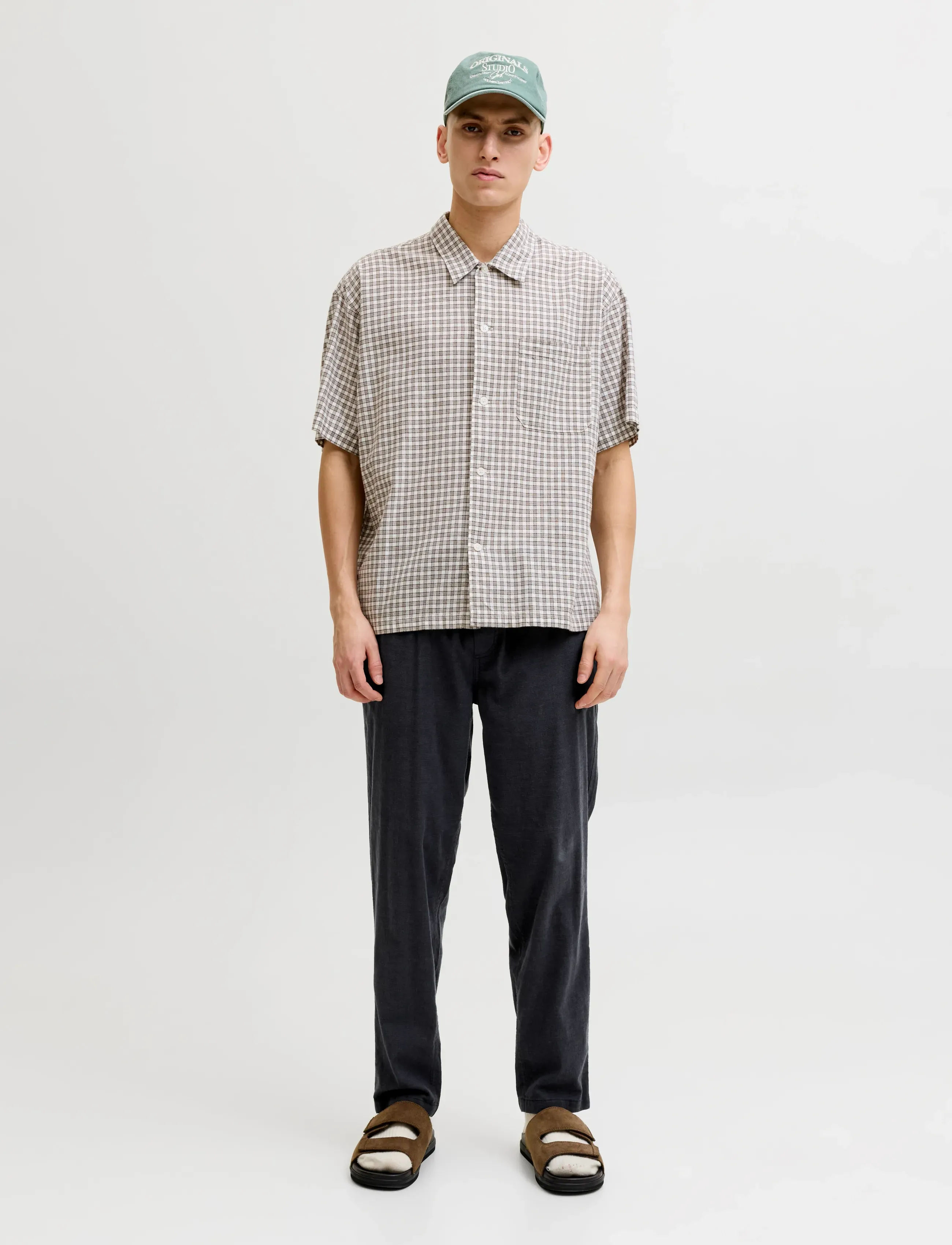 Jack & Jones - JPSTACE BREEZE JOGGER LN - linen trousers - black - 4