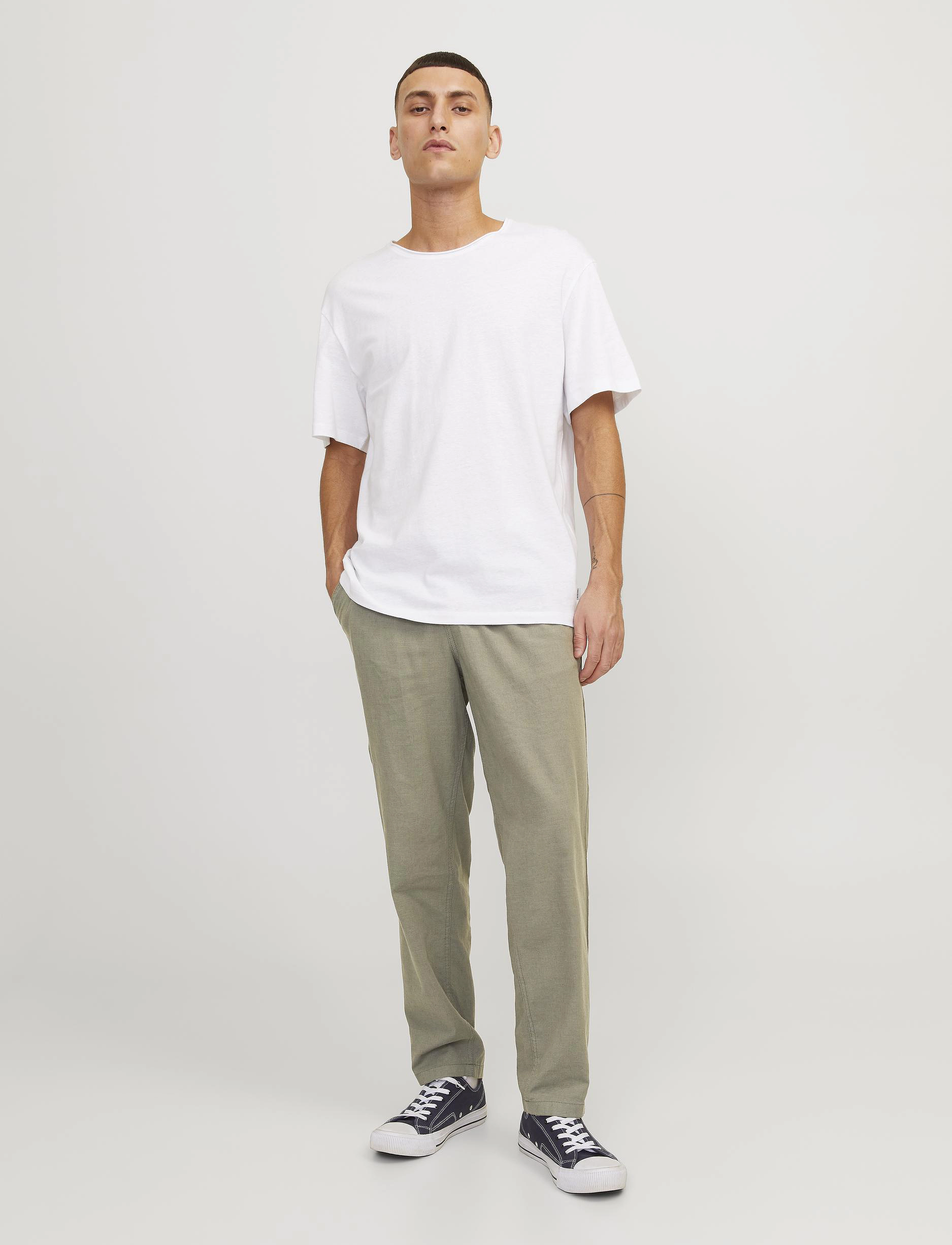 Jack & Jones - JPSTACE BREEZE JOGGER LN - hørbukser - deep lichen green - 4