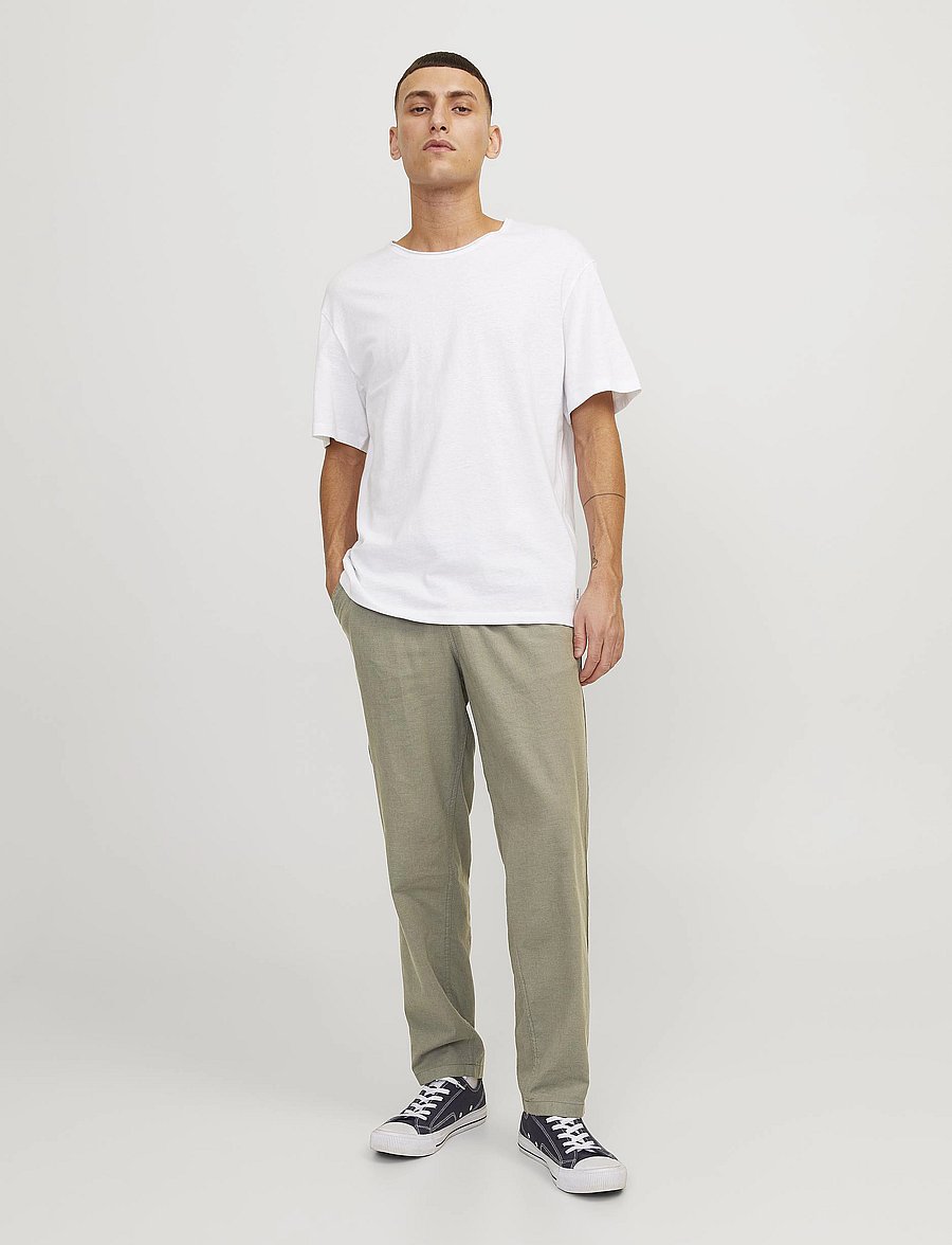 Jack & Jones - JPSTACE BREEZE JOGGER LN - linnebyxor - deep lichen green - 4