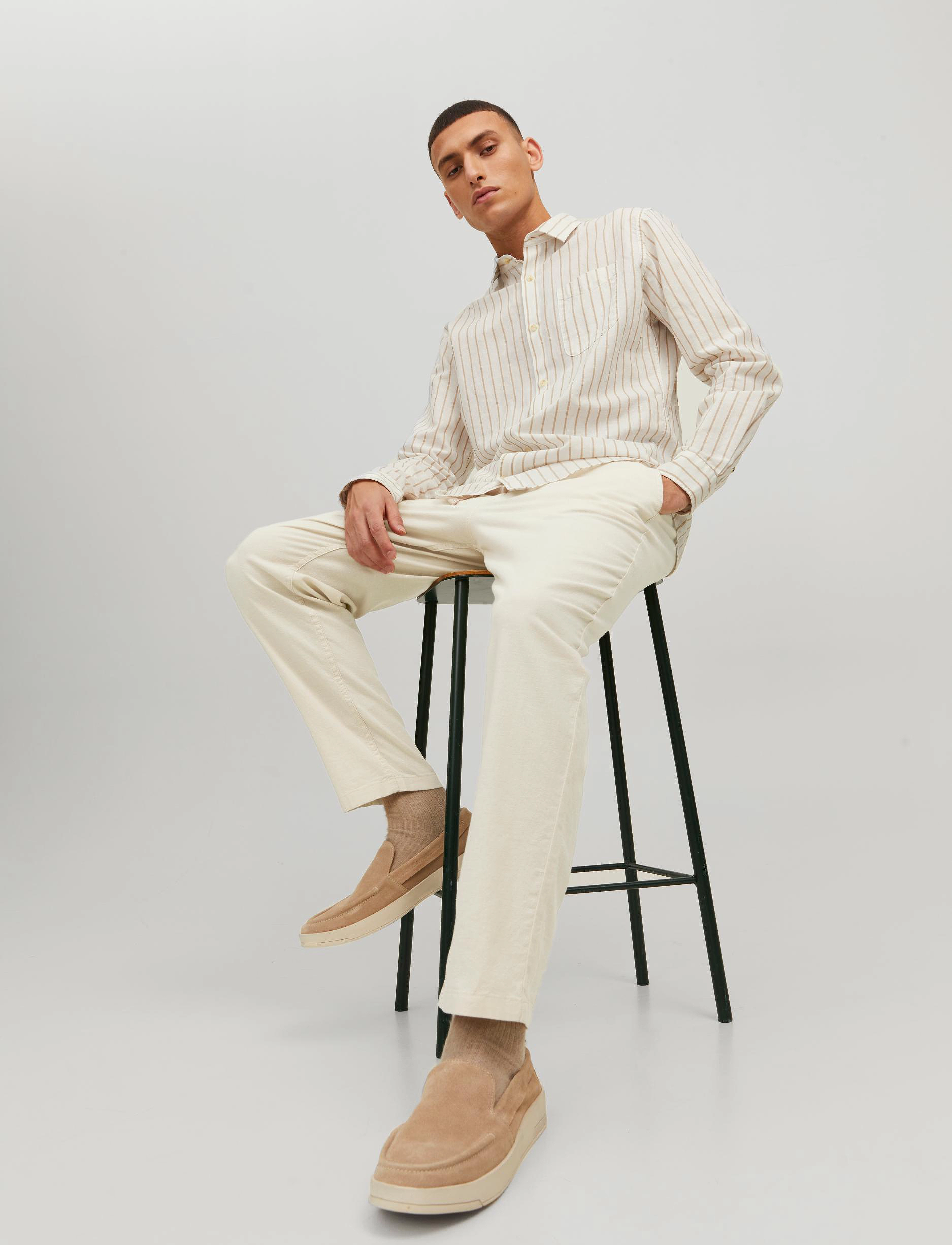 Jack & Jones - JPSTACE BREEZE JOGGER LN - leinenhosen - moonbeam - 5
