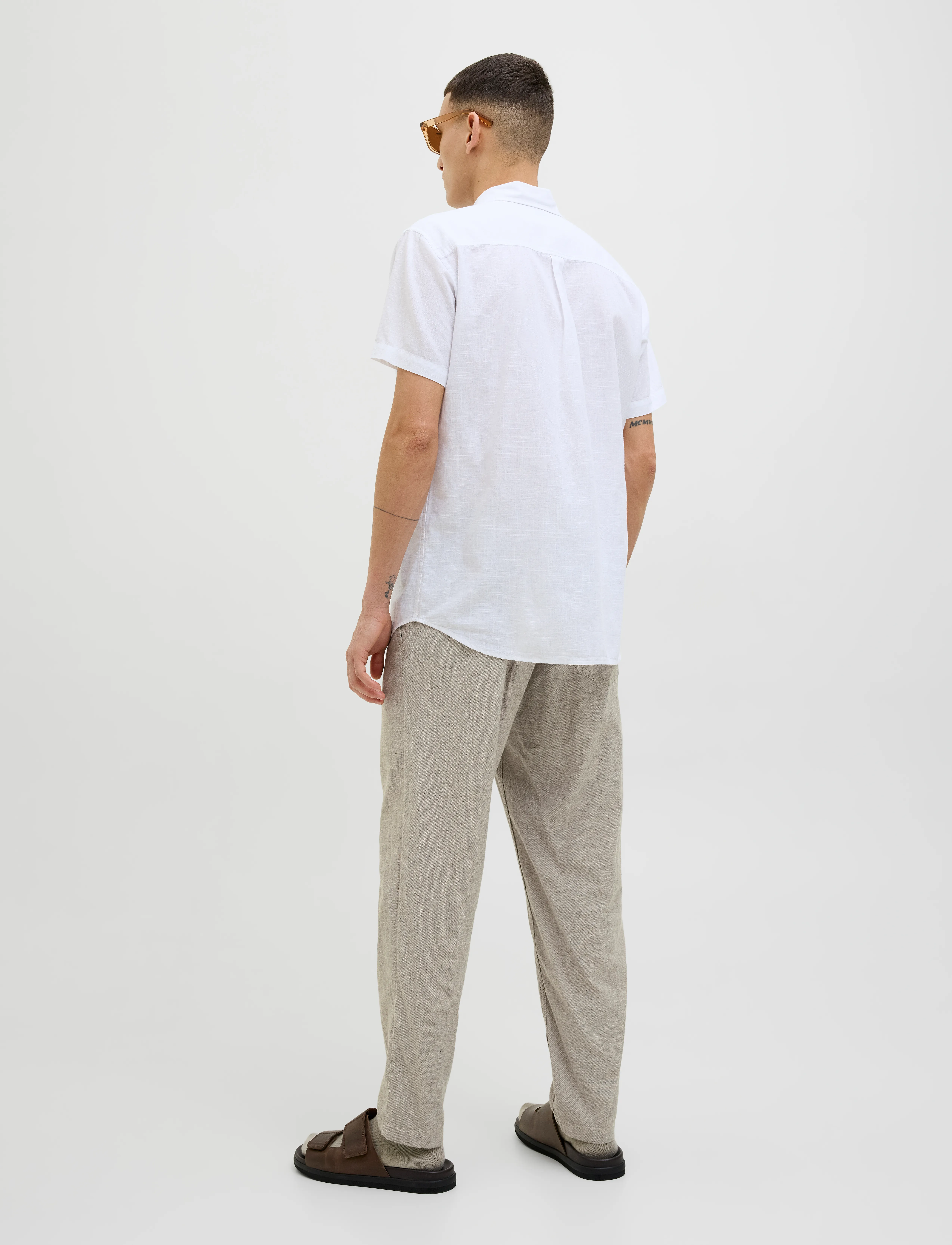 Jack & Jones - JPSTACE BREEZE JOGGER LN - leinenhosen - morel - 3