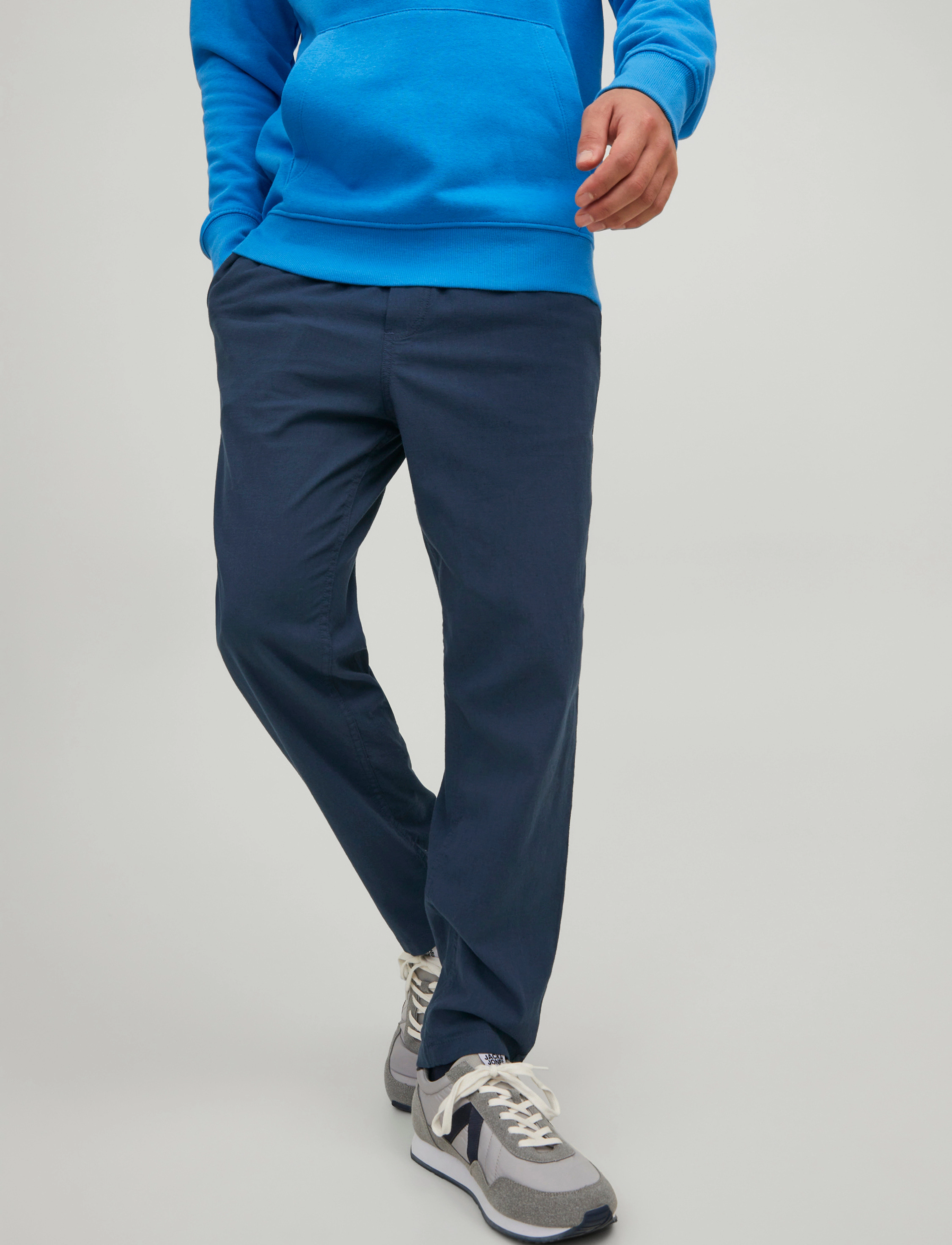 Jack & Jones Jpstace Breeze Jogger Ln, M, Trousers, Marineblau - Linen Männerswear
