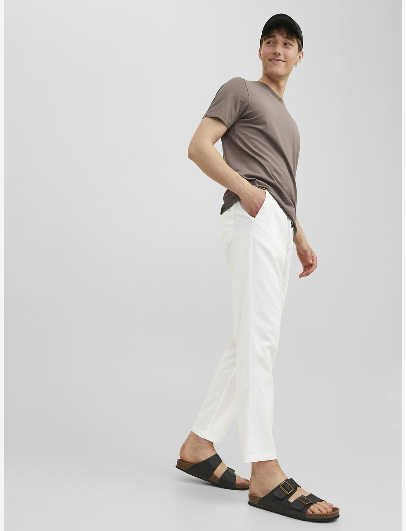 Jack & Jones - JPSTACE BREEZE JOGGER LN - leinenhosen - white - 4