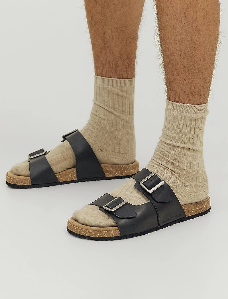 Jack & Jones - JFWLOUIS LEATHER SANDAL - kollektioner - anthracite - 0