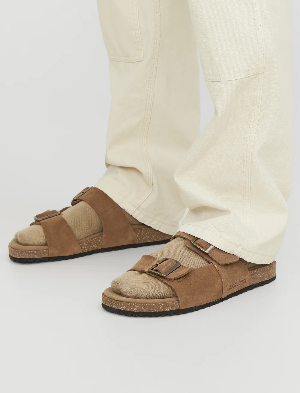 Jack & Jones - JFWLOUIS SUEDE SANDAL - kollektioner - cognac - 5