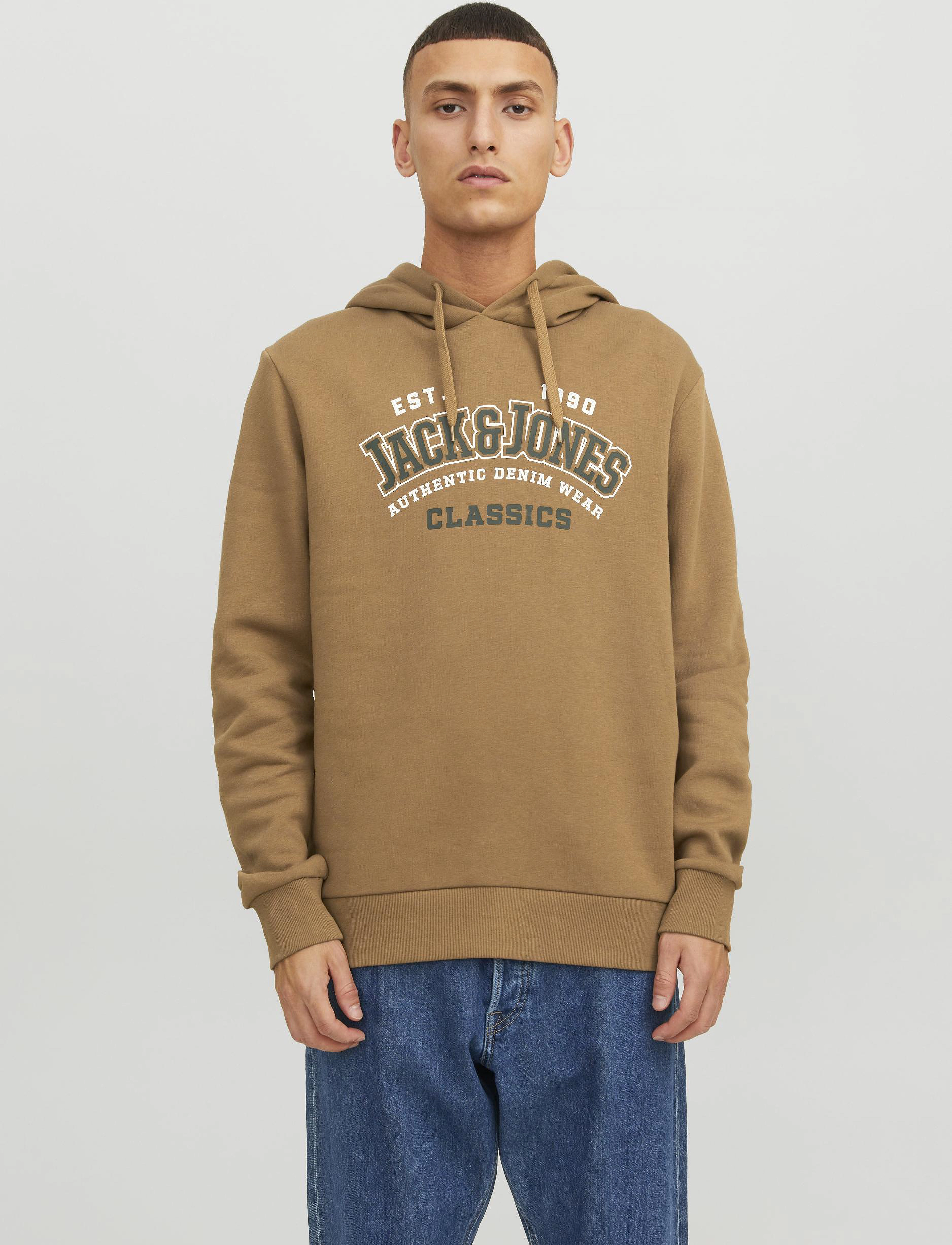 Jack & Jones - JJELOGO SWEAT HOOD 2 COL 23/24 NOOS - otter - 2