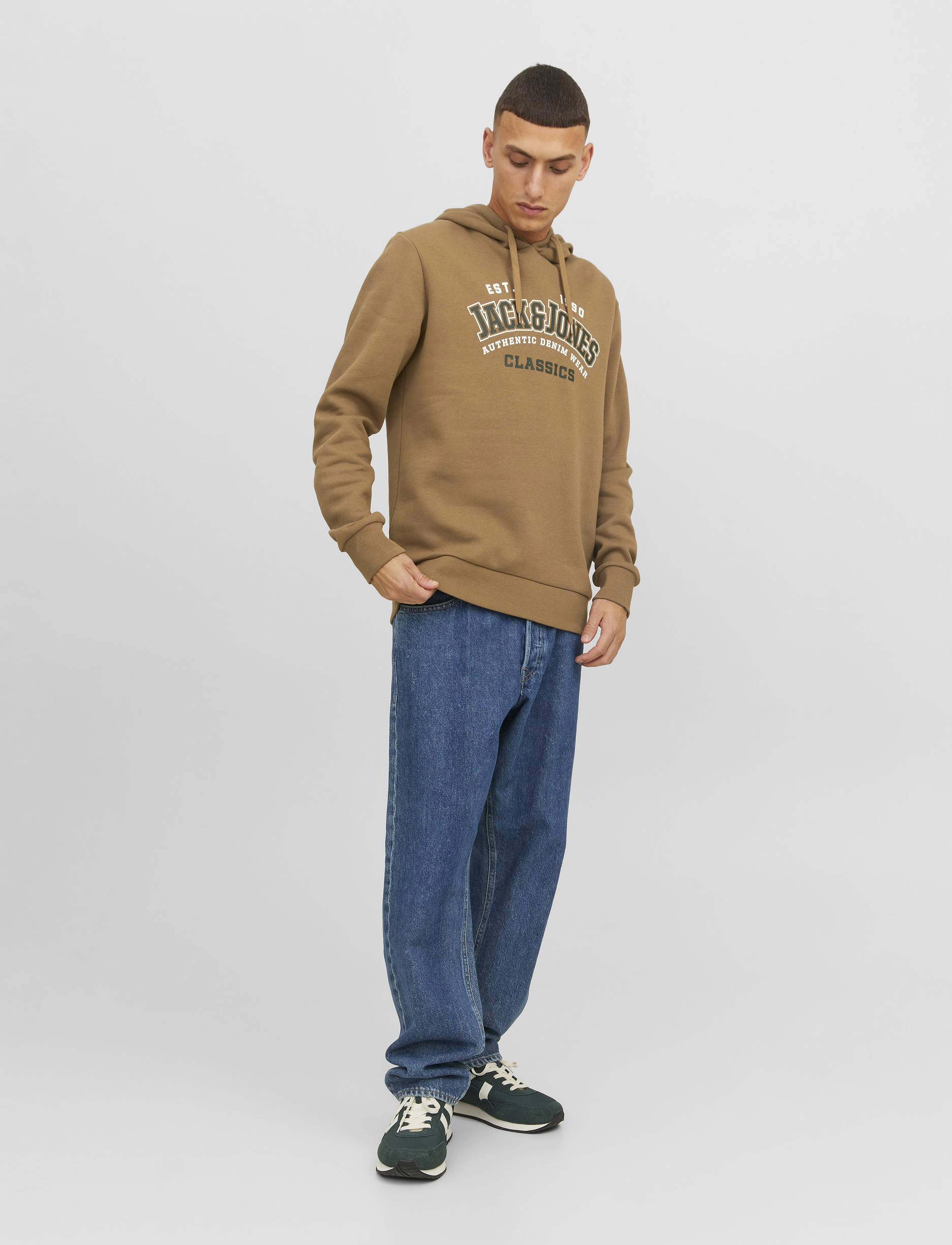 Jack & Jones - JJELOGO SWEAT HOOD 2 COL 23/24 NOOS - otter - 5