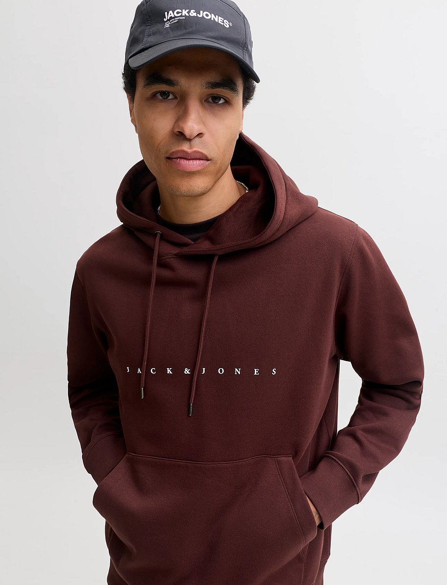 Jack & Jones - JJESTAR JJ SWEAT HOOD NOOS - hoodies - bitter chocolate - 4