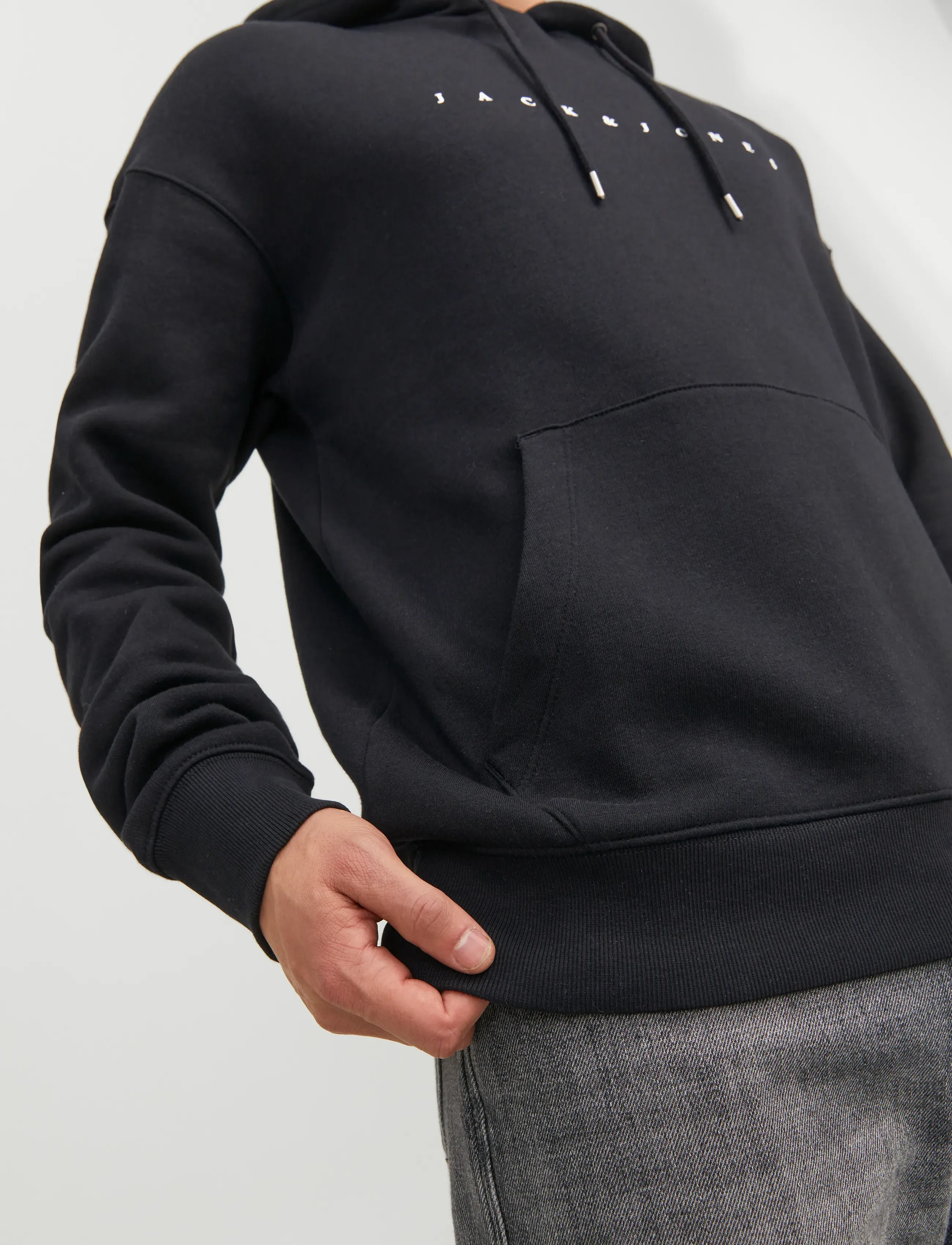 Jack & Jones - JJESTAR JJ SWEAT HOOD NOOS - hættetrøjer - black - 5