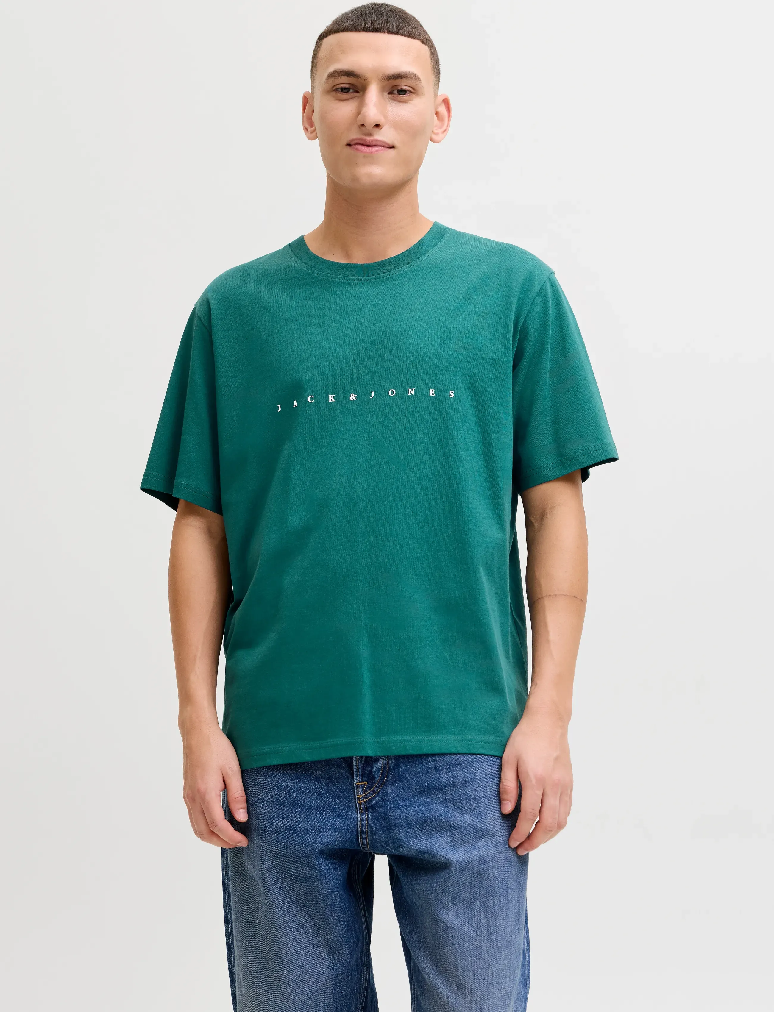 Jack & Jones JJESTAR JJ TEE SS NOOS - Kurzärmelig - ATLANTIC DEEP / green