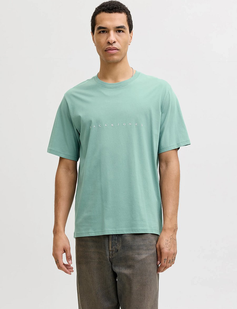 Jack & Jones - JJESTAR JJ TEE SS NOOS - kurzärmelige t-shirts - mineral blue - 0