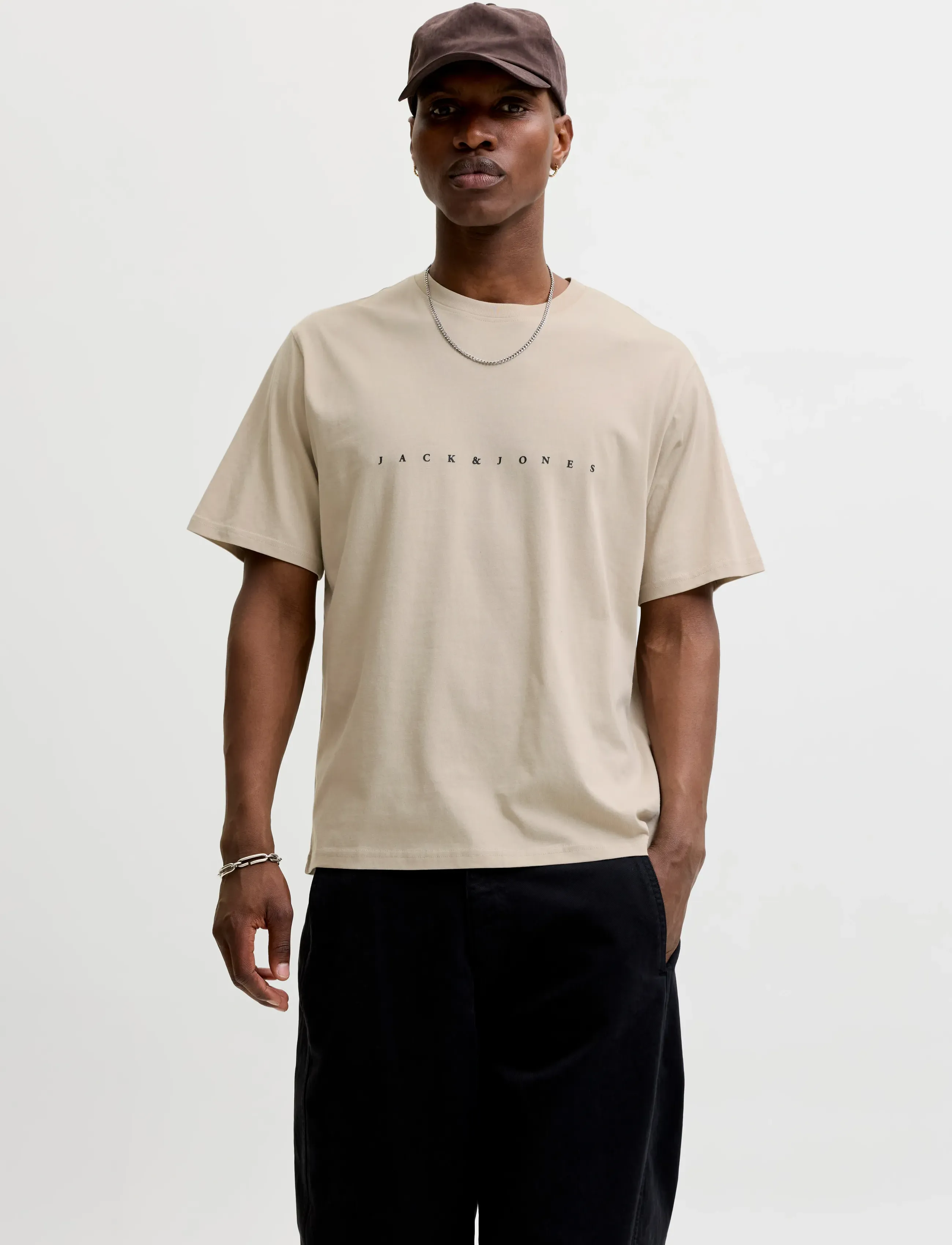 Jack & Jones JJESTAR JJ TEE SS NOOS - T-shirts - MOONBEAM / beige
