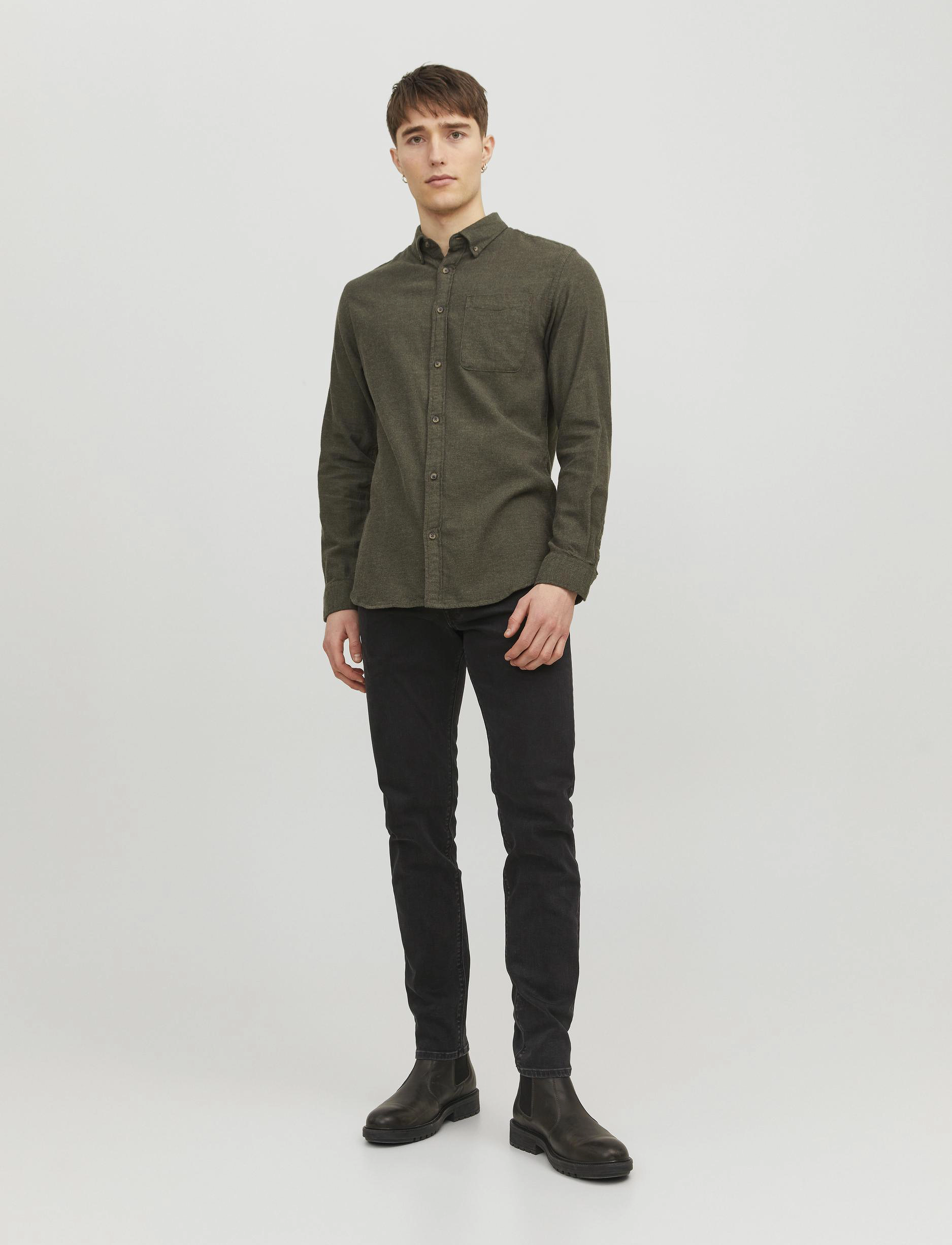 Jack & Jones - JJECLASSIC MELANGE SHIRT LS NOOS - rosin - 4